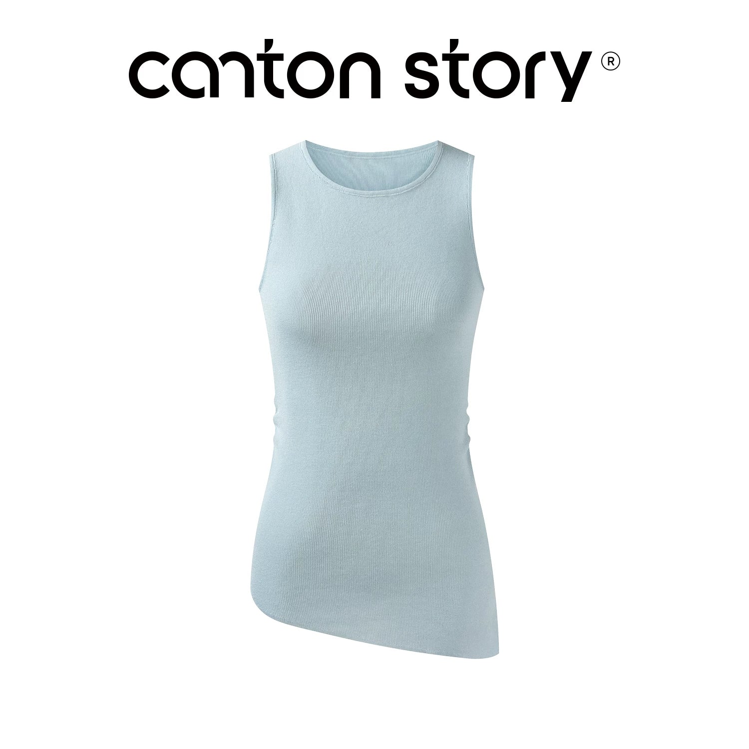 Cantonstory Crew Neck Waist Sleeveless Sling Vest