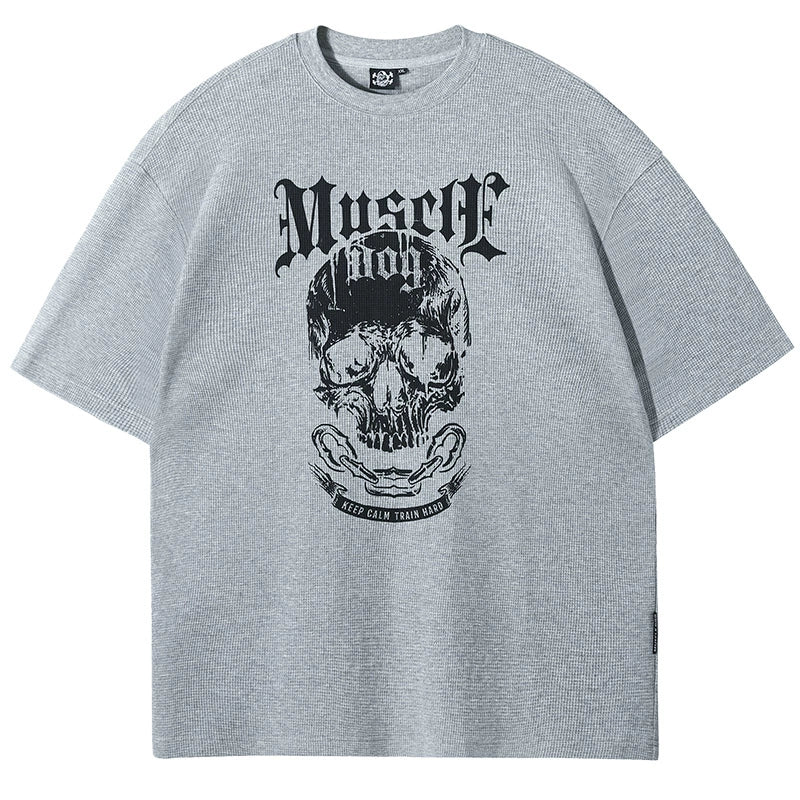 MuscleDog Waffle Casual Loose Fitness Tee