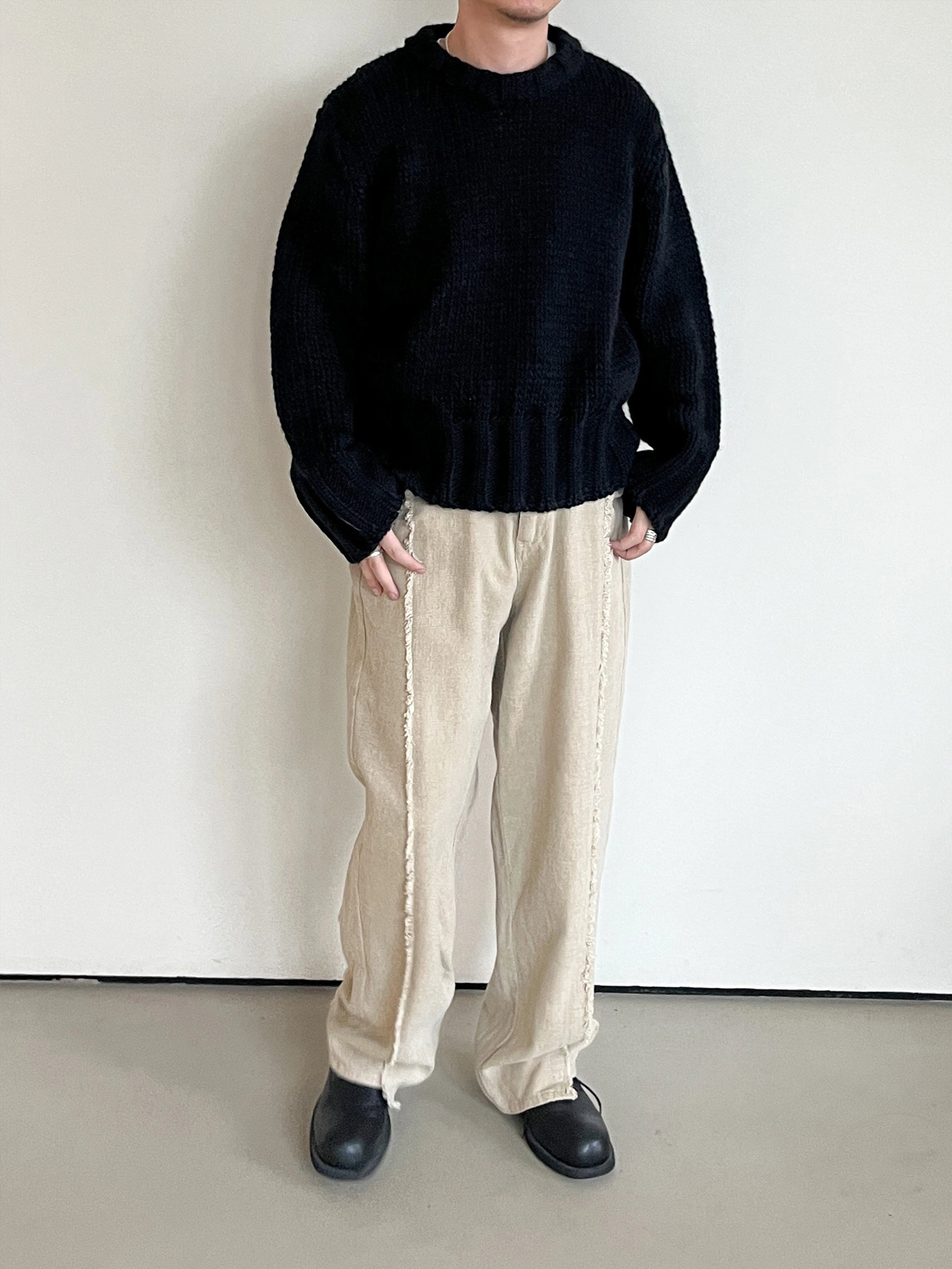 Anniehall Vintage Short Wide Crop Sweater