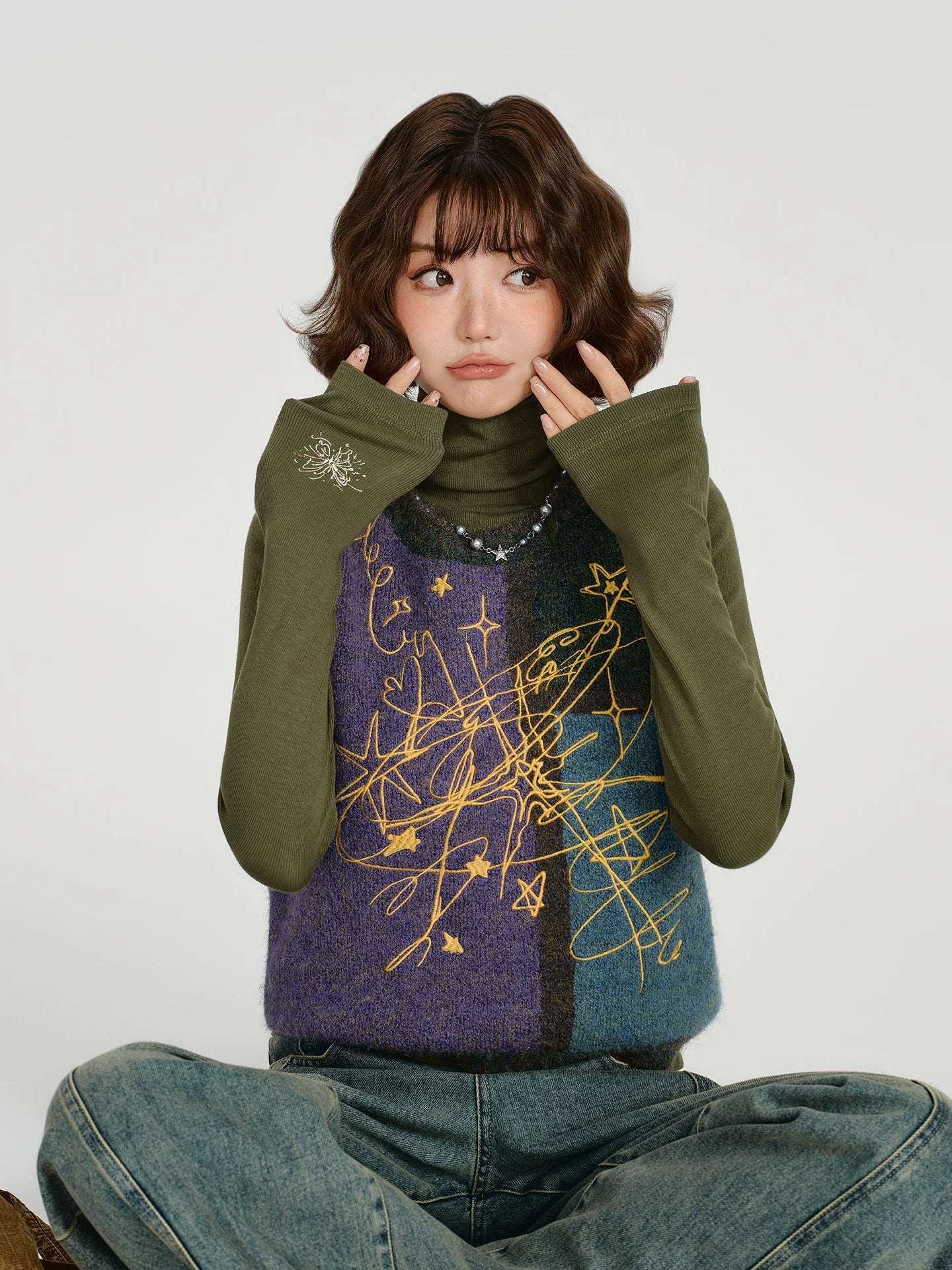 Girlyhalo Vintage Color Matching Vest