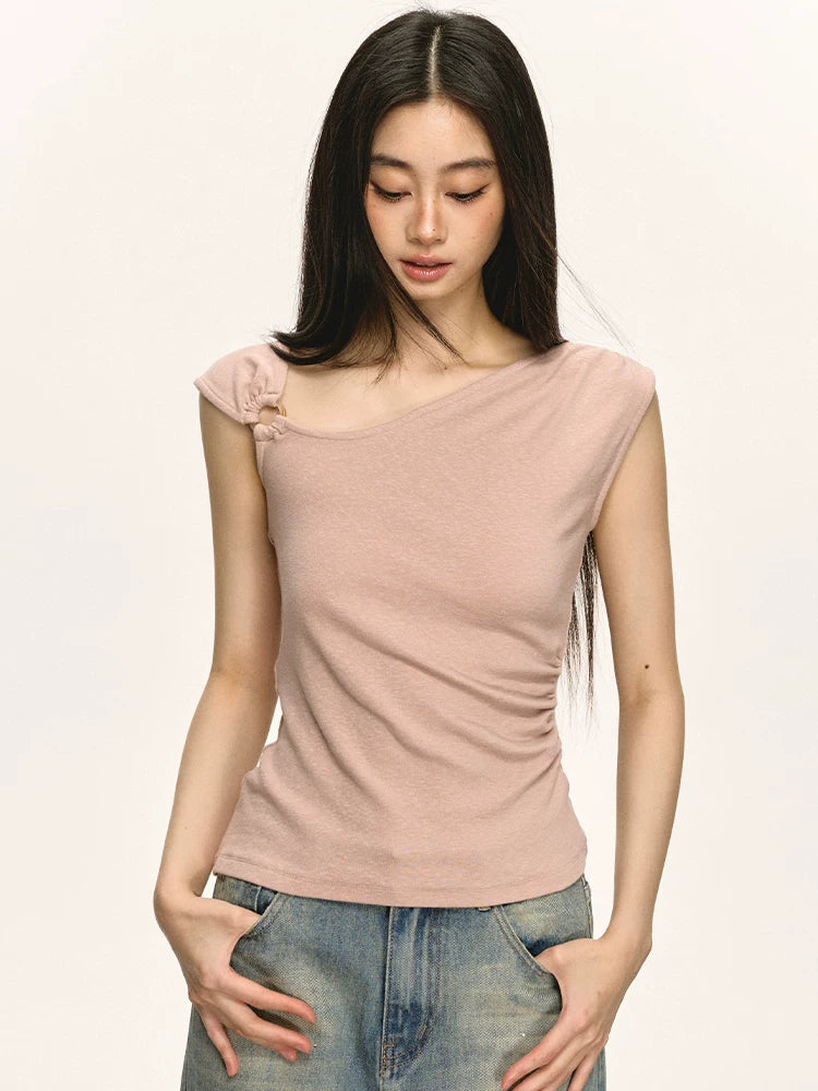 Anna Aneae Waist Slim Short Knitted Vest