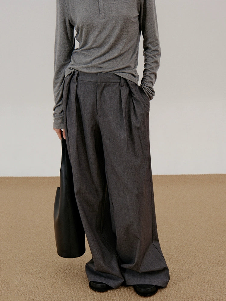 COLN Waist Folding Casual Suit Pants