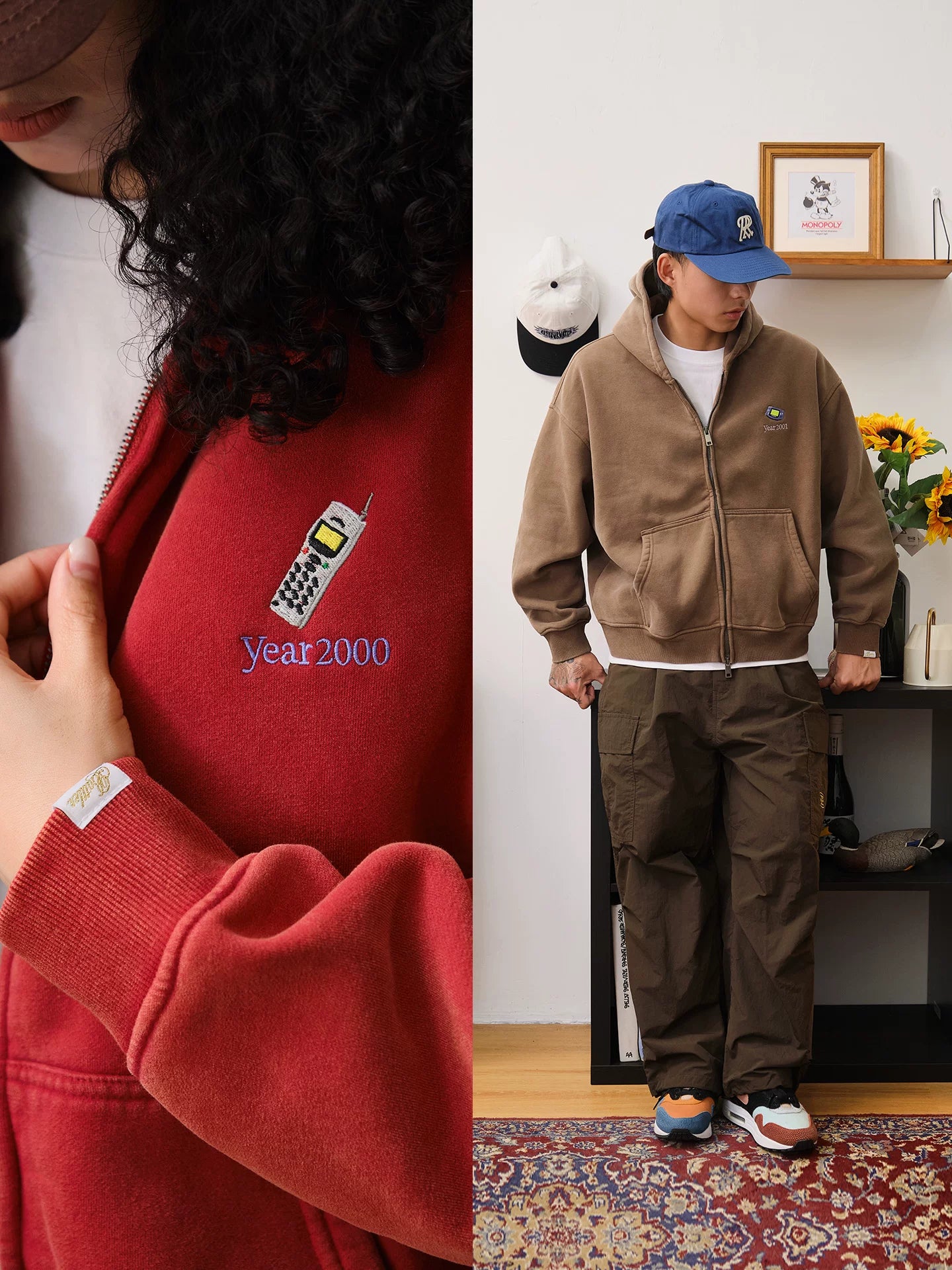 Battles Casual Embroidered Short Wide Zip Sweater