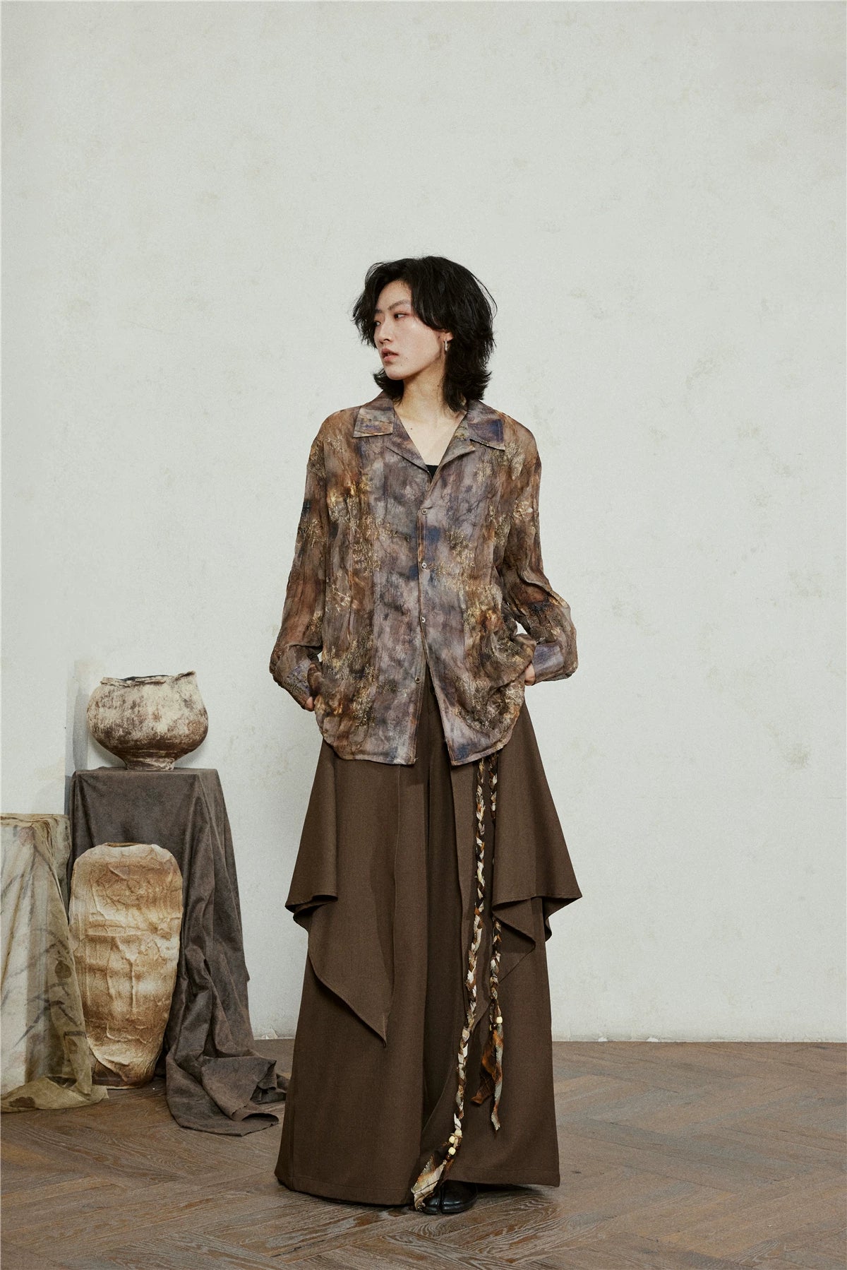 SUNYVONNE Irregular Casual Wide-leg Pants