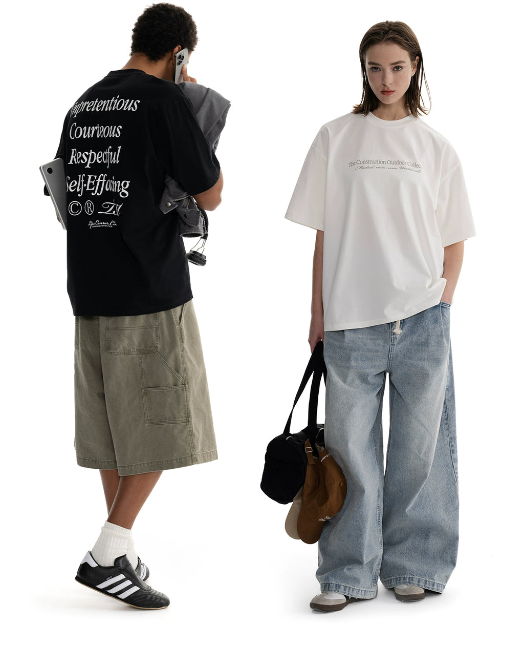 Loopsoon Front and Rear Multi-line Alphabet Printed Tee