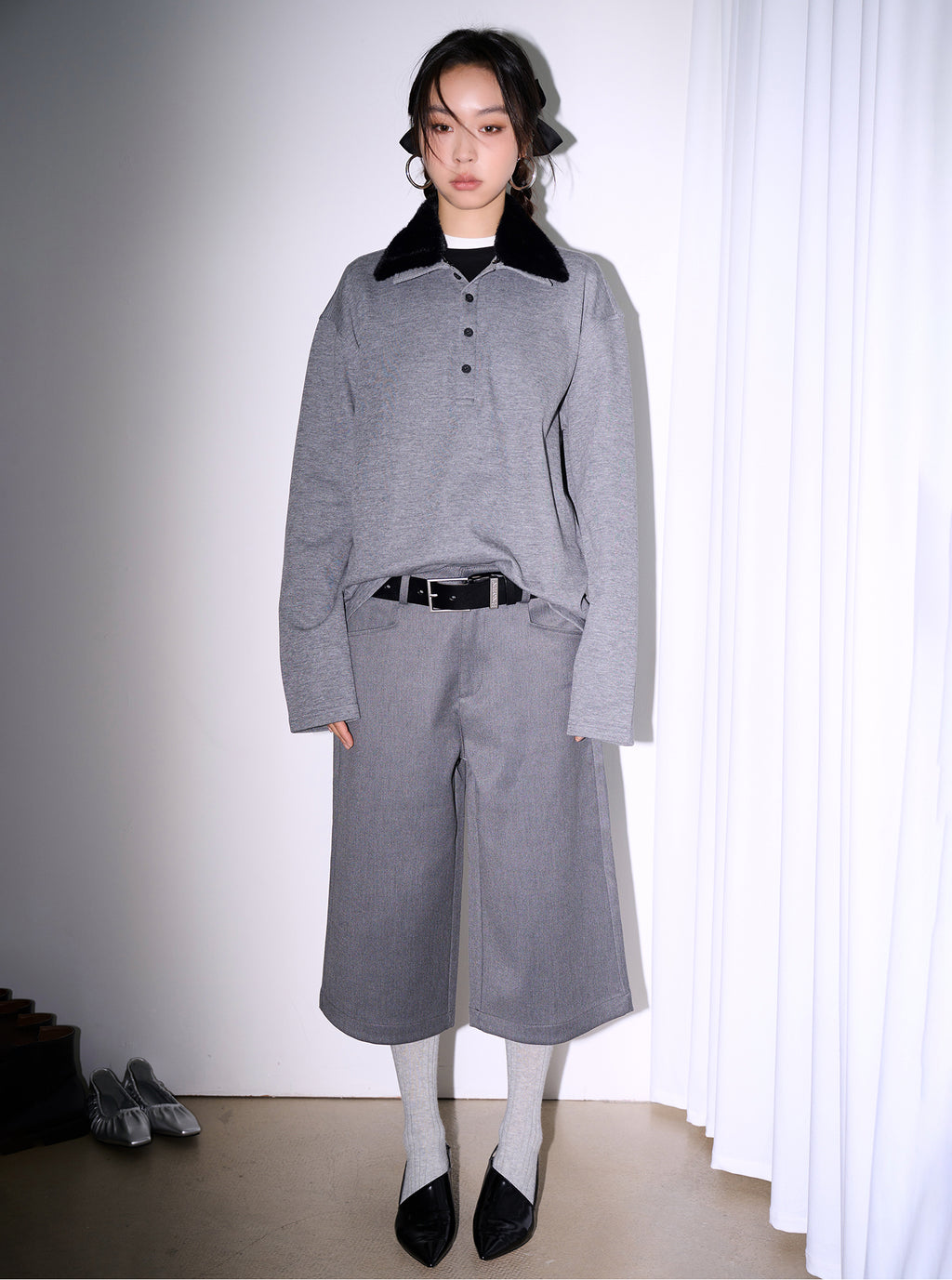 FUNKYFUN Silhouette Casual Composite Trousers Shorts