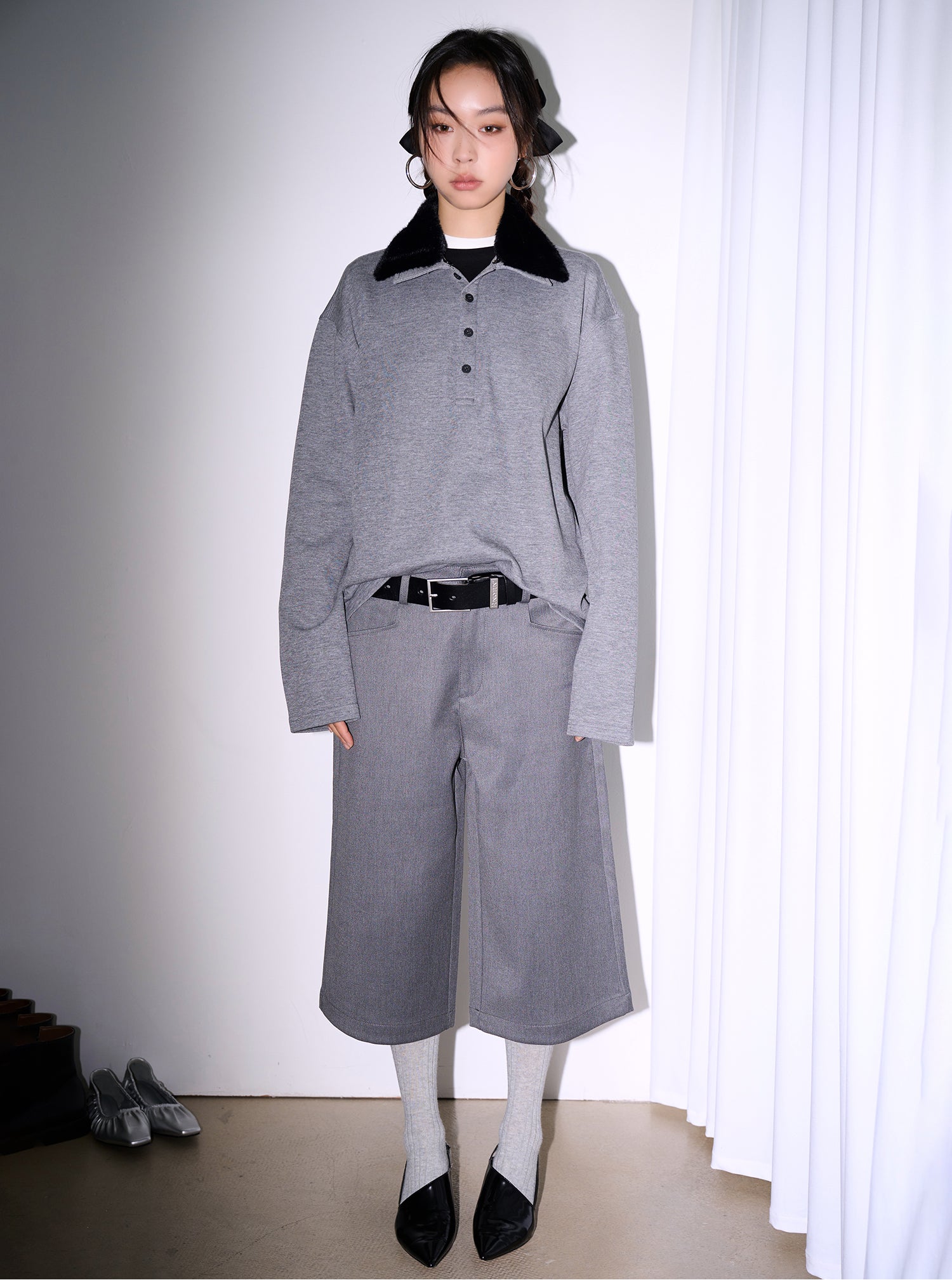 FUNKYFUN Silhouette Casual Composite Trousers Shorts