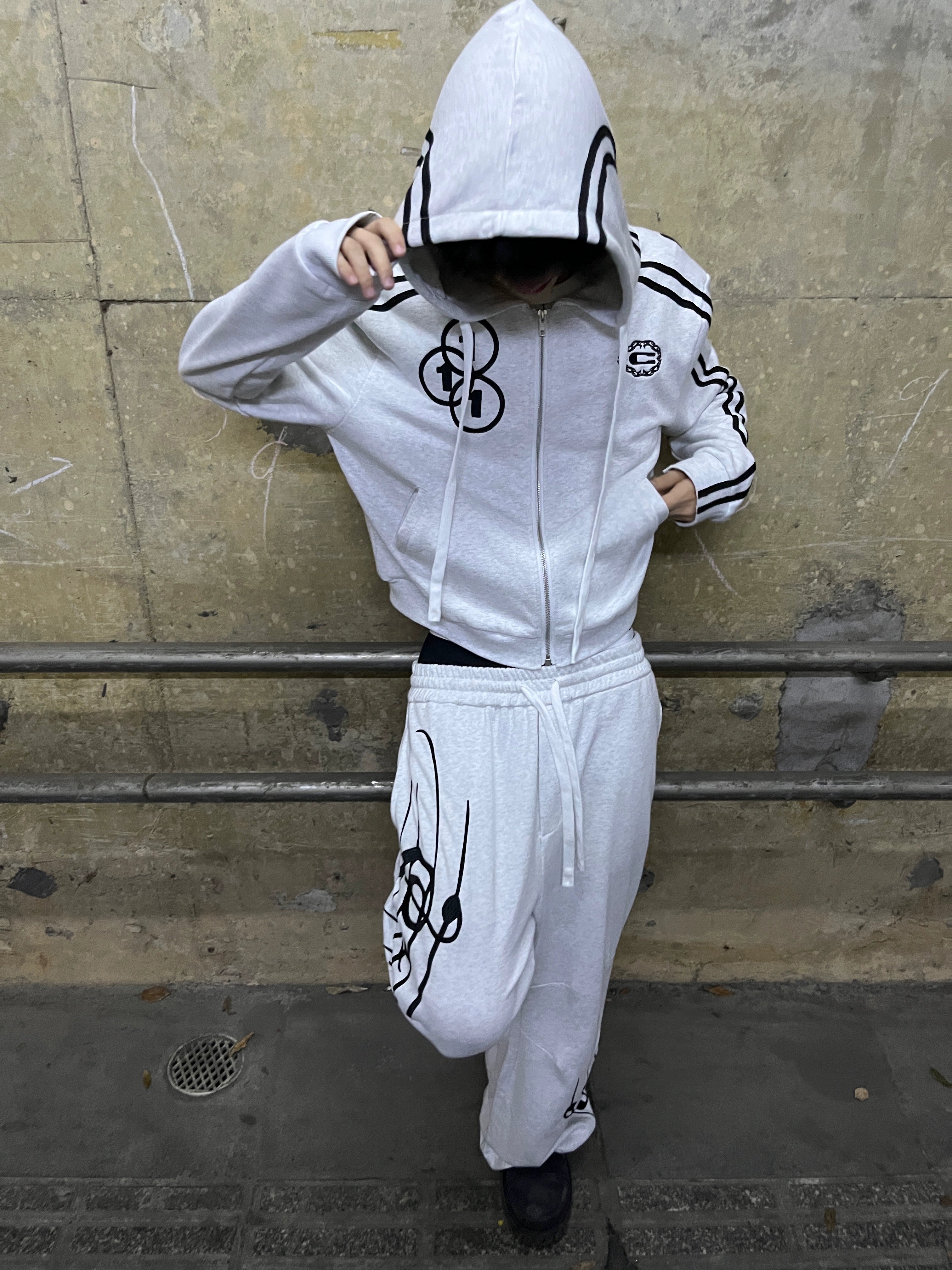 CHAI Sports Short Embroidered Casual Versatile Hooded Sweater