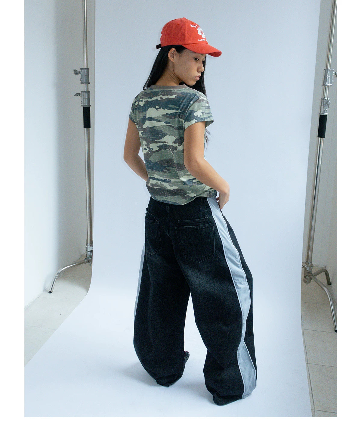 FUNKYFUN Contrast Webbing Jeans