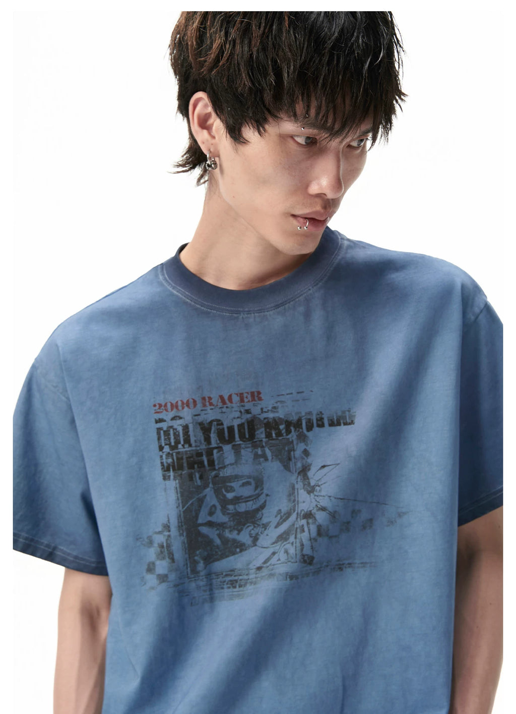 SGW Racer Dirty Dye Print Casual Tee