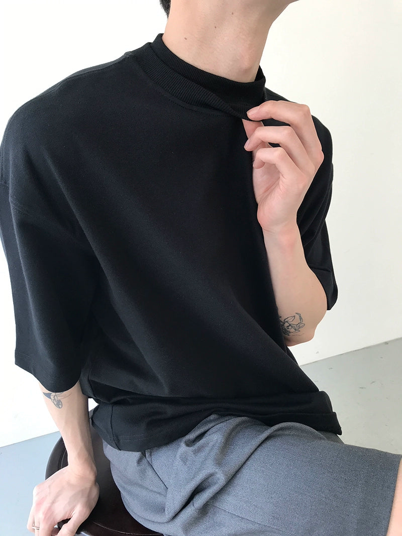 COLN Casual Versatile Semi-turtleneck Tee