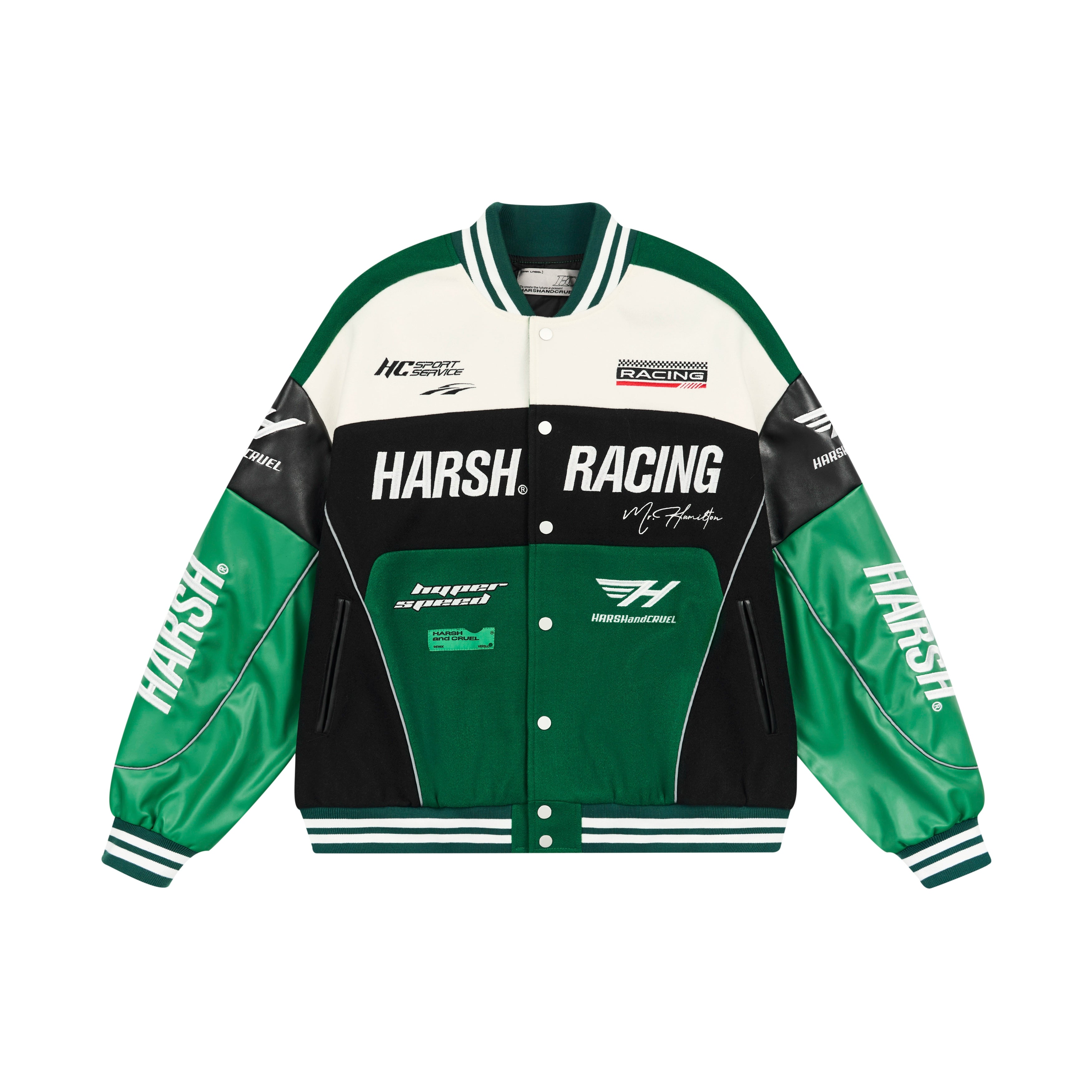 Harshandcruel Retro Locomotive Woolen Racing Baseball Jersey