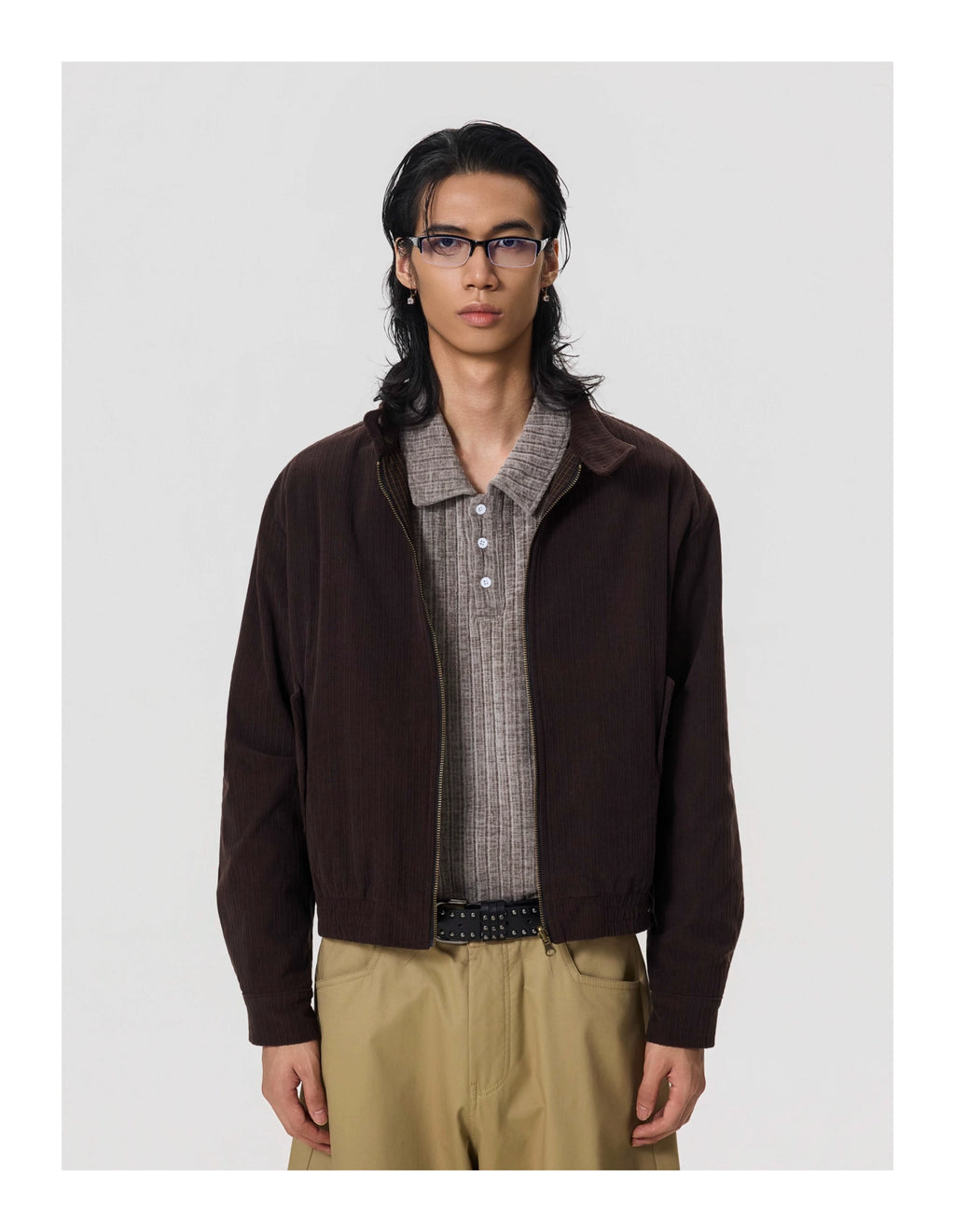 BTSG Corduroy Double Layer Short Wide Jacket