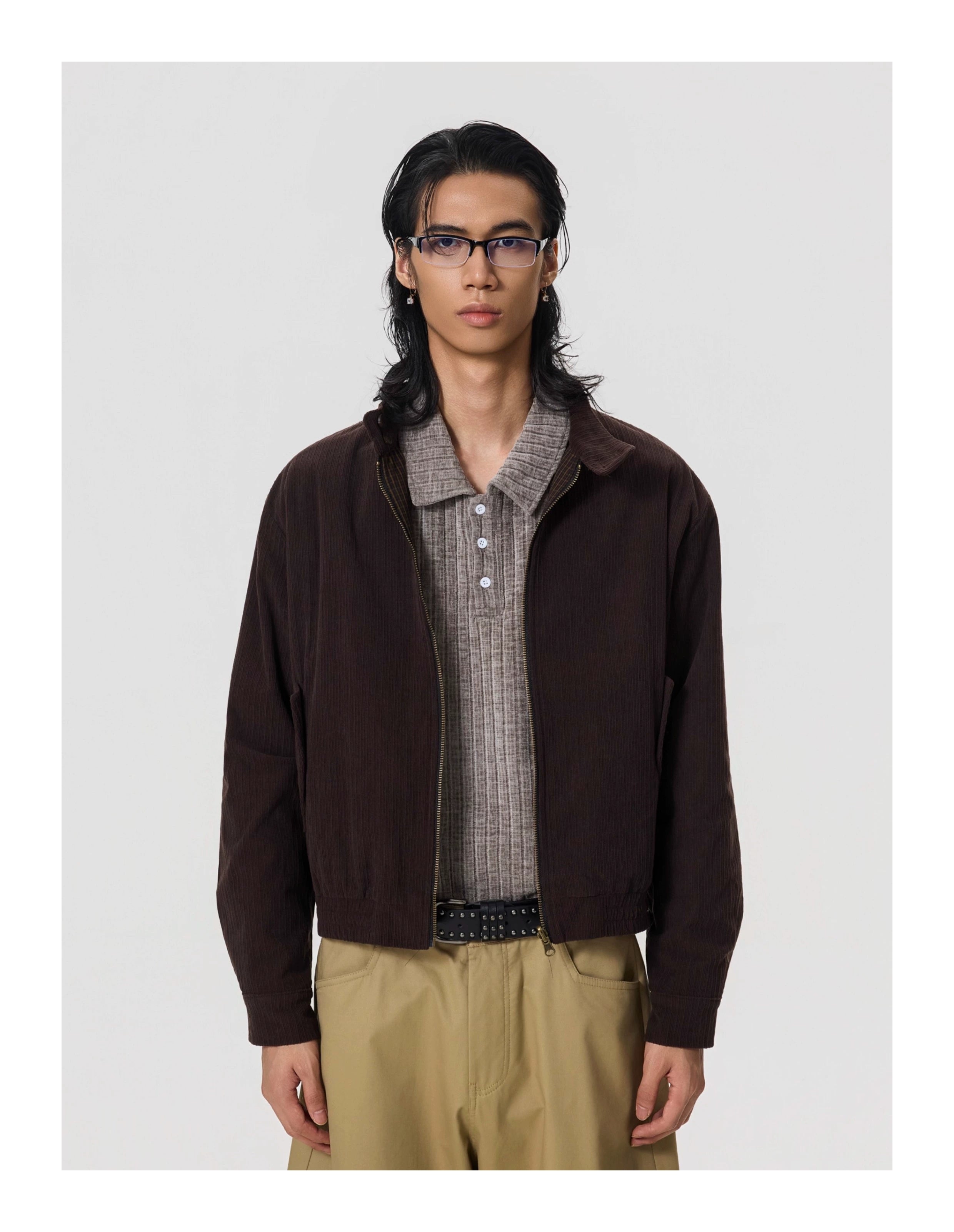 BTSG Corduroy Double Layer Short Wide Jacket
