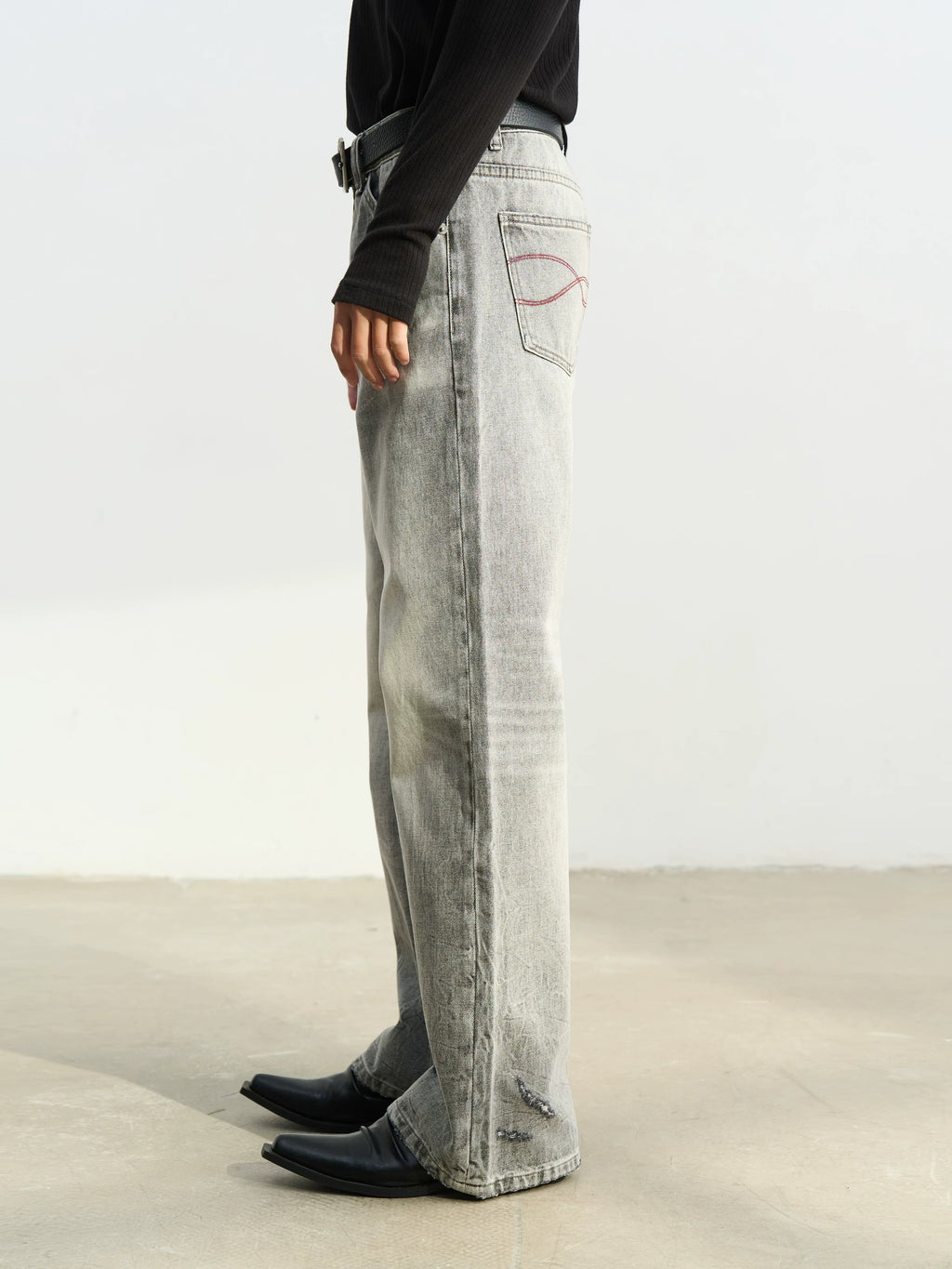 SOUTHFISH Color Matching Micro-straight Jeans