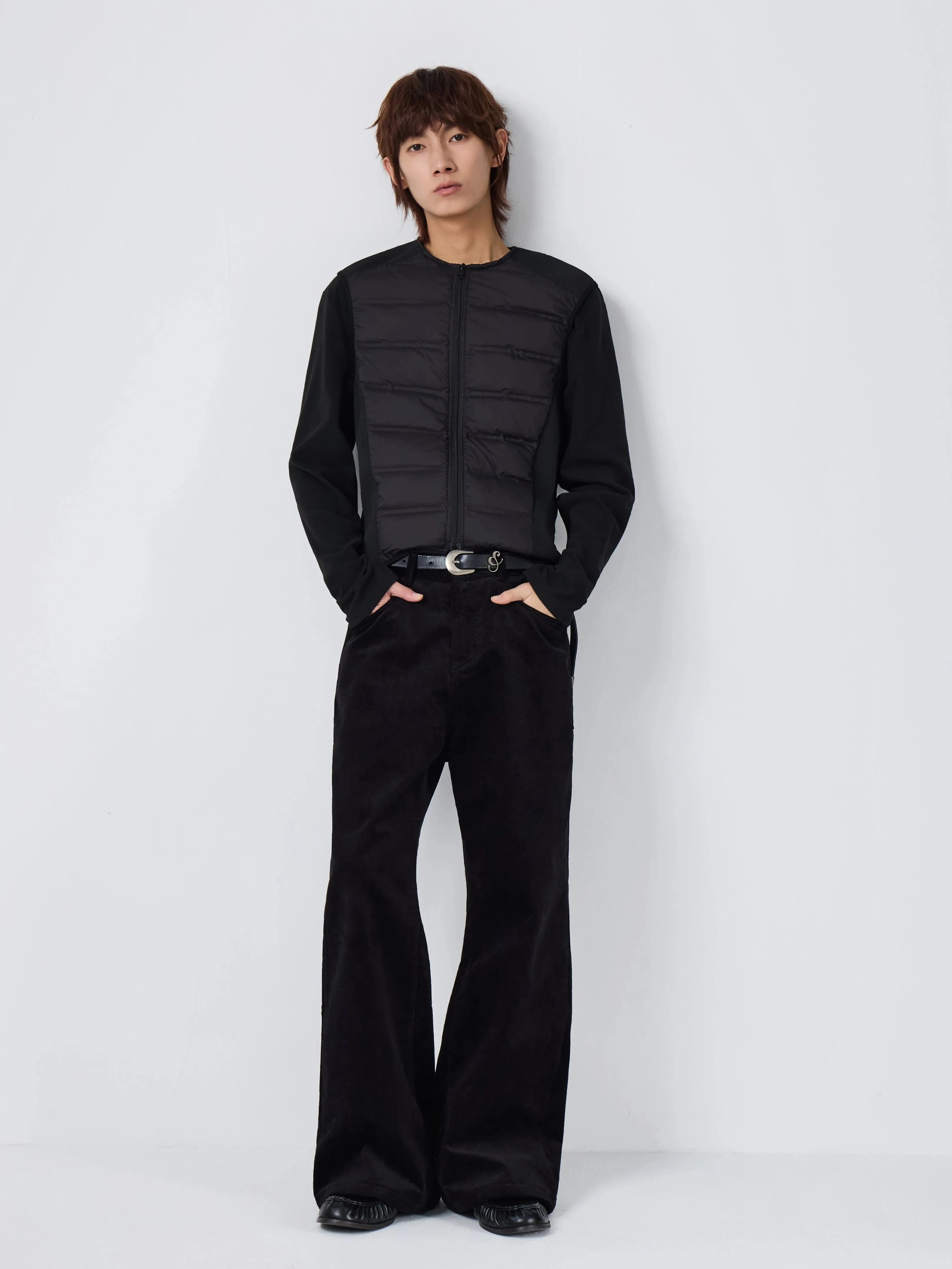 4JUNKS X NO LOGO Ribs/plaid Down Liner Vest