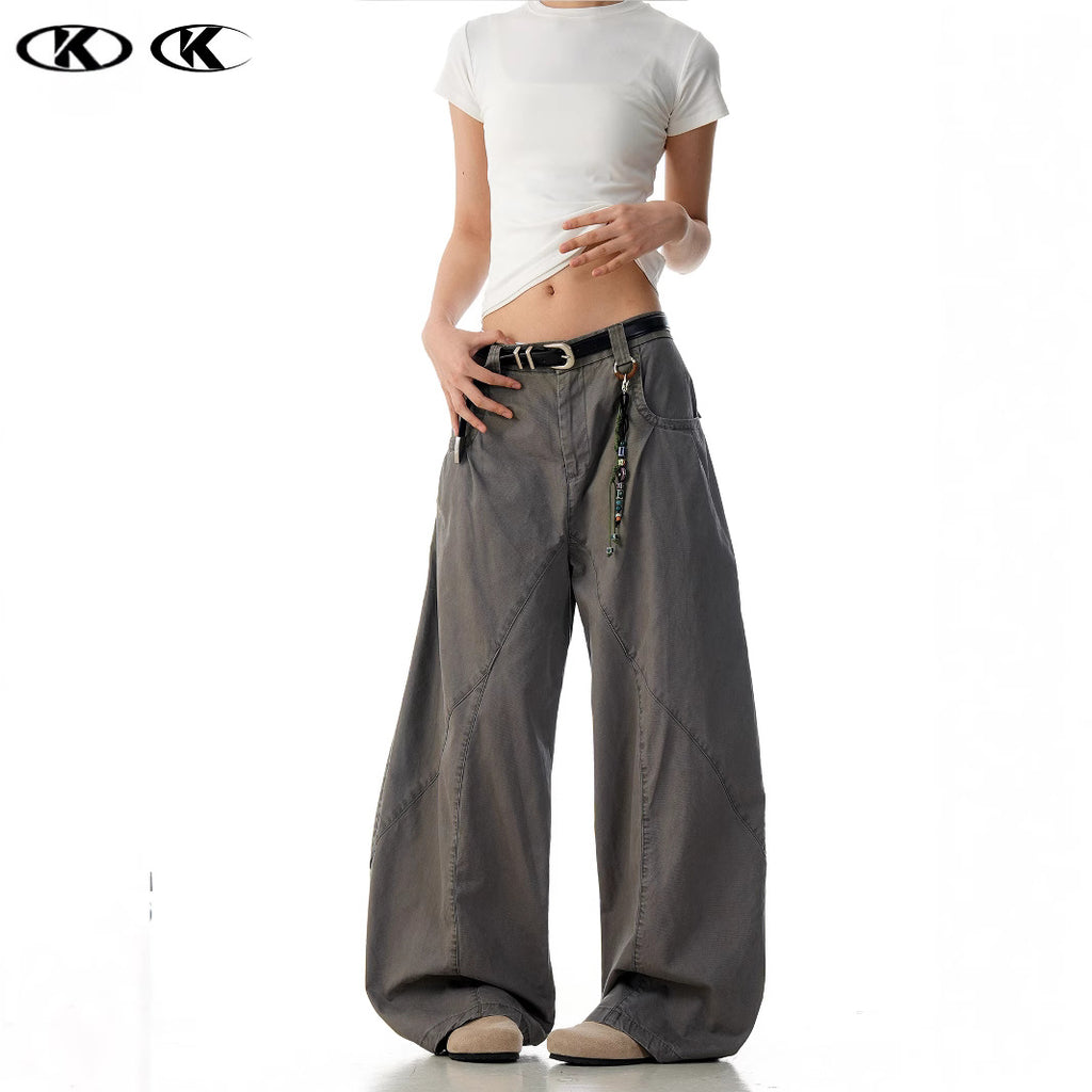 11KN Retro Scimitar Wide-leg Cargo Pants