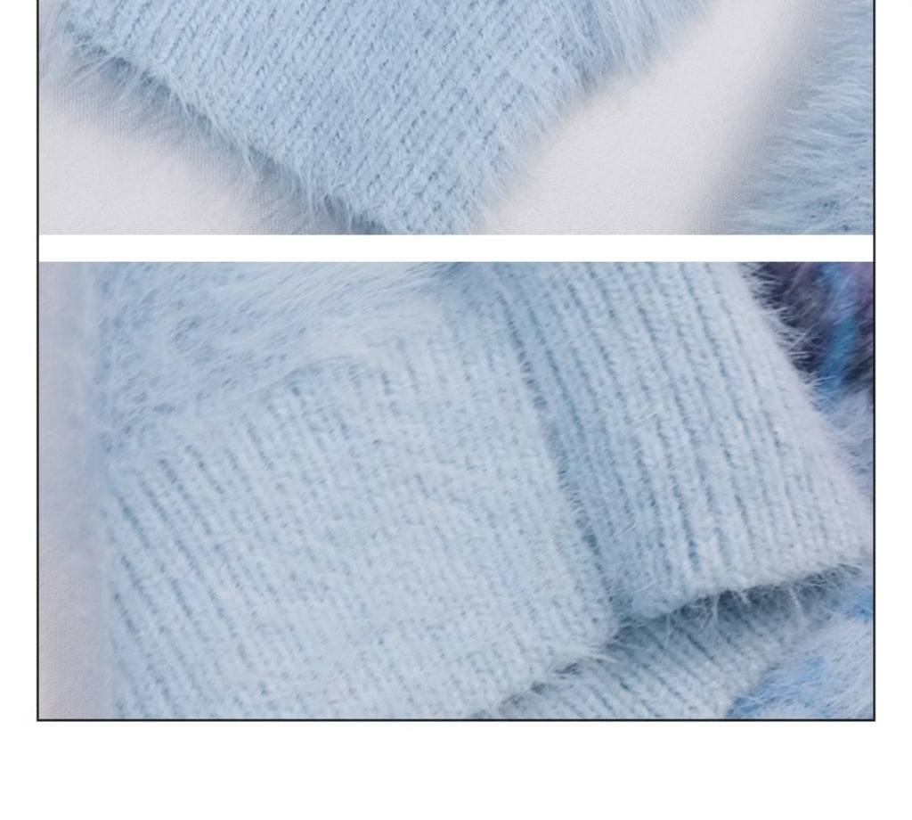 Girlyhalo Faux Mink Cat Sweater