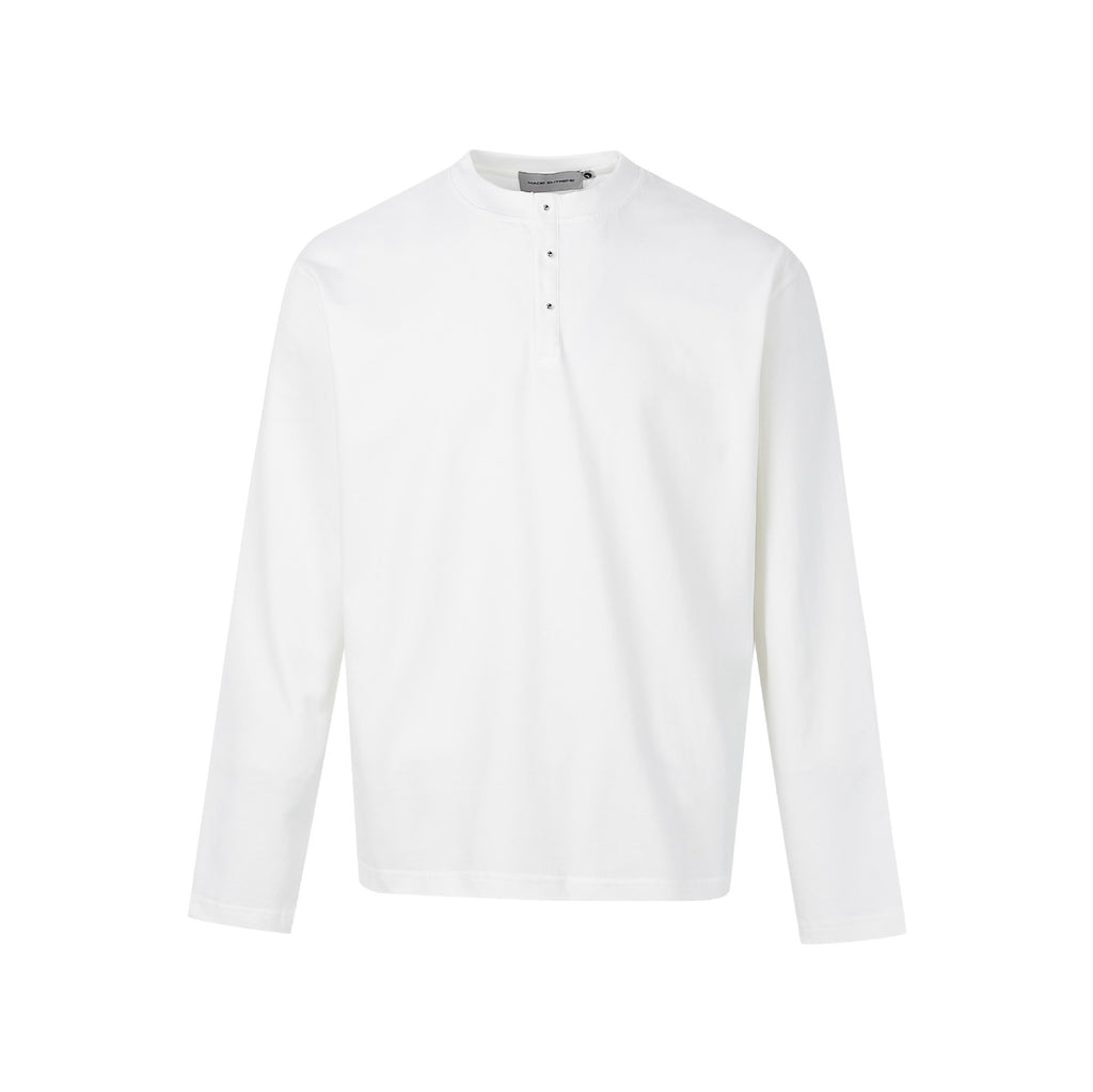 MADEEXTREME 100% Cotton Quiet Luxury Light Velvet Loose Crew Neck Long Sleeve Tee