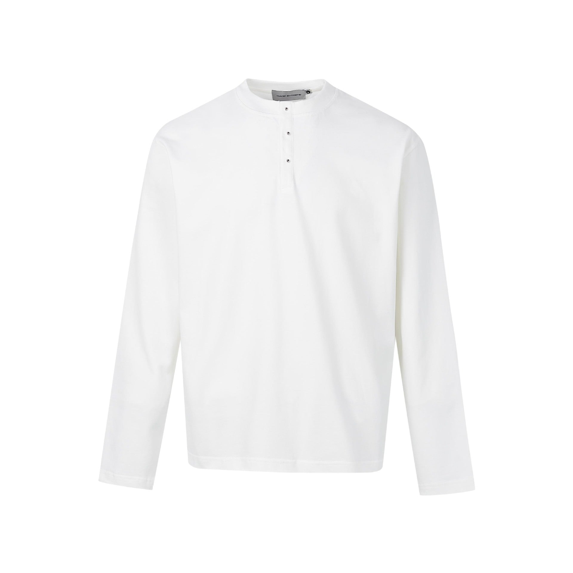 MADEEXTREME 100% Cotton Quiet Luxury Light Velvet Loose Crew Neck Long Sleeve Tee