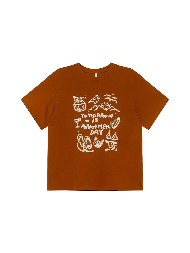 Kano Simple Round Neck Loose and Thin Tee