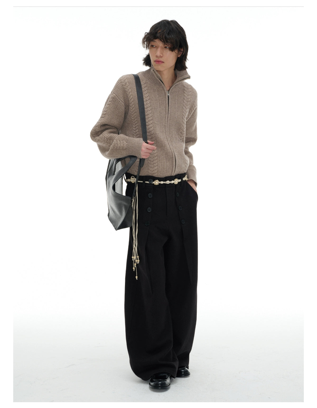 JCAESAR BUTTON Wool PANTS