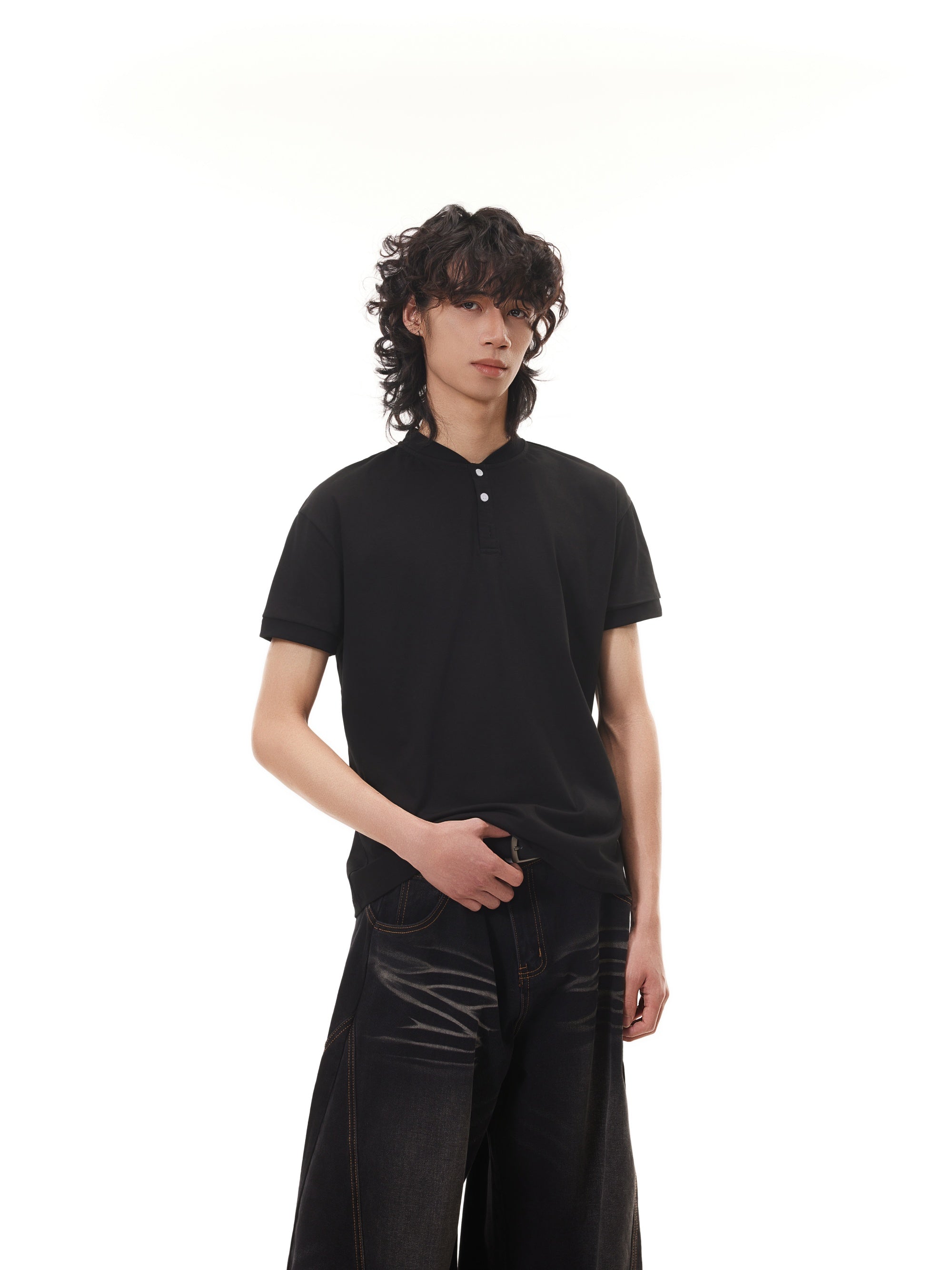 BTSG  Henry Neck Short Sleeve Tee