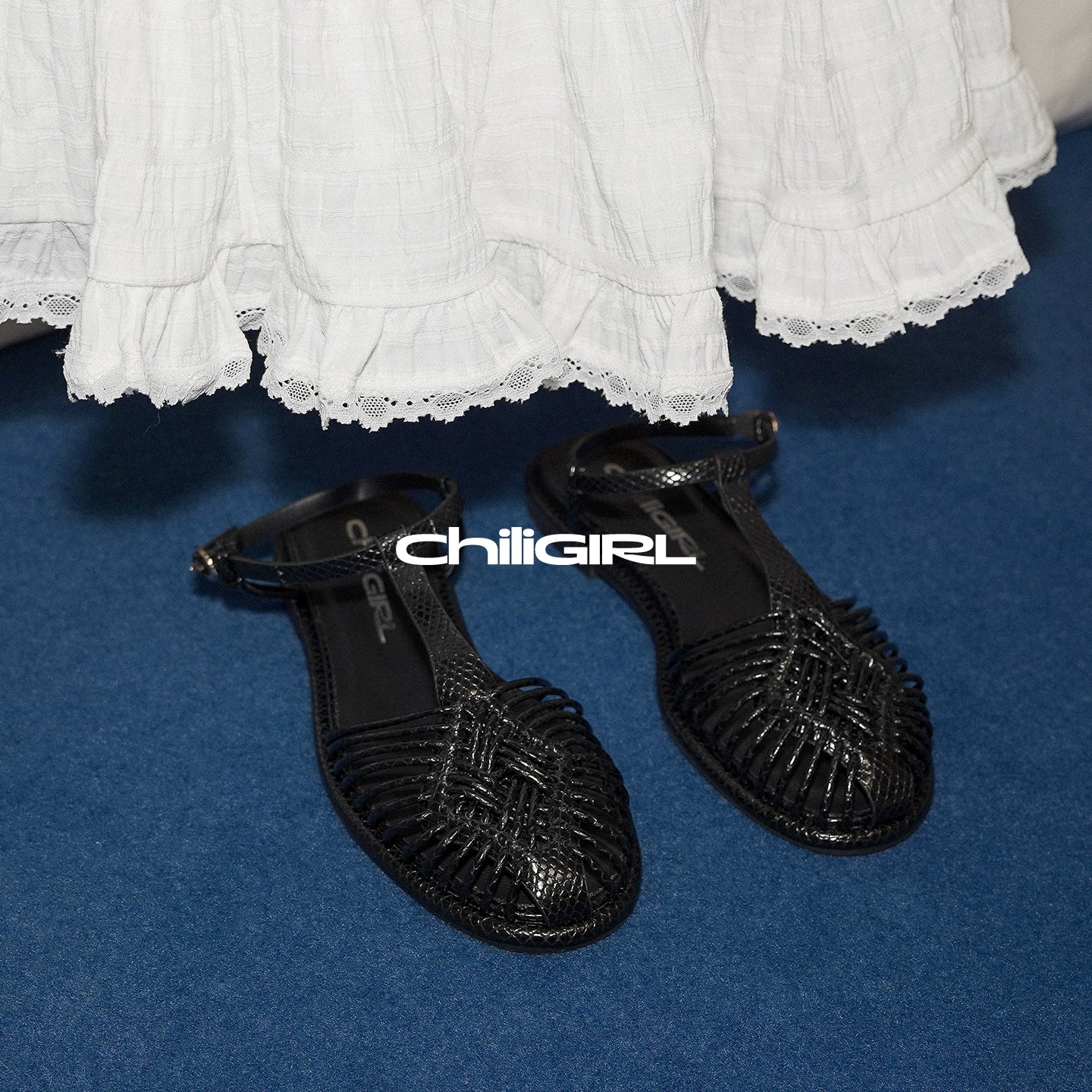 CHILIGIRL Retro Woven Bag Head Cool Single Shoes