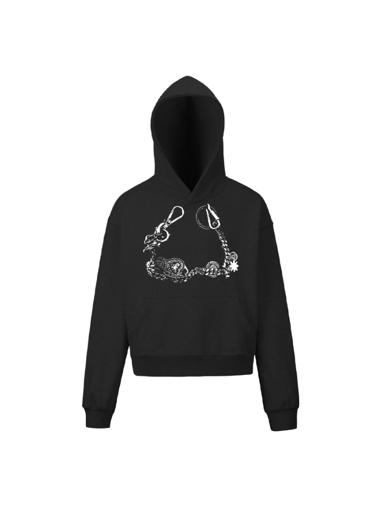 KONOOT Lucky Necklace Print Casual Versatile Hooded Sweater