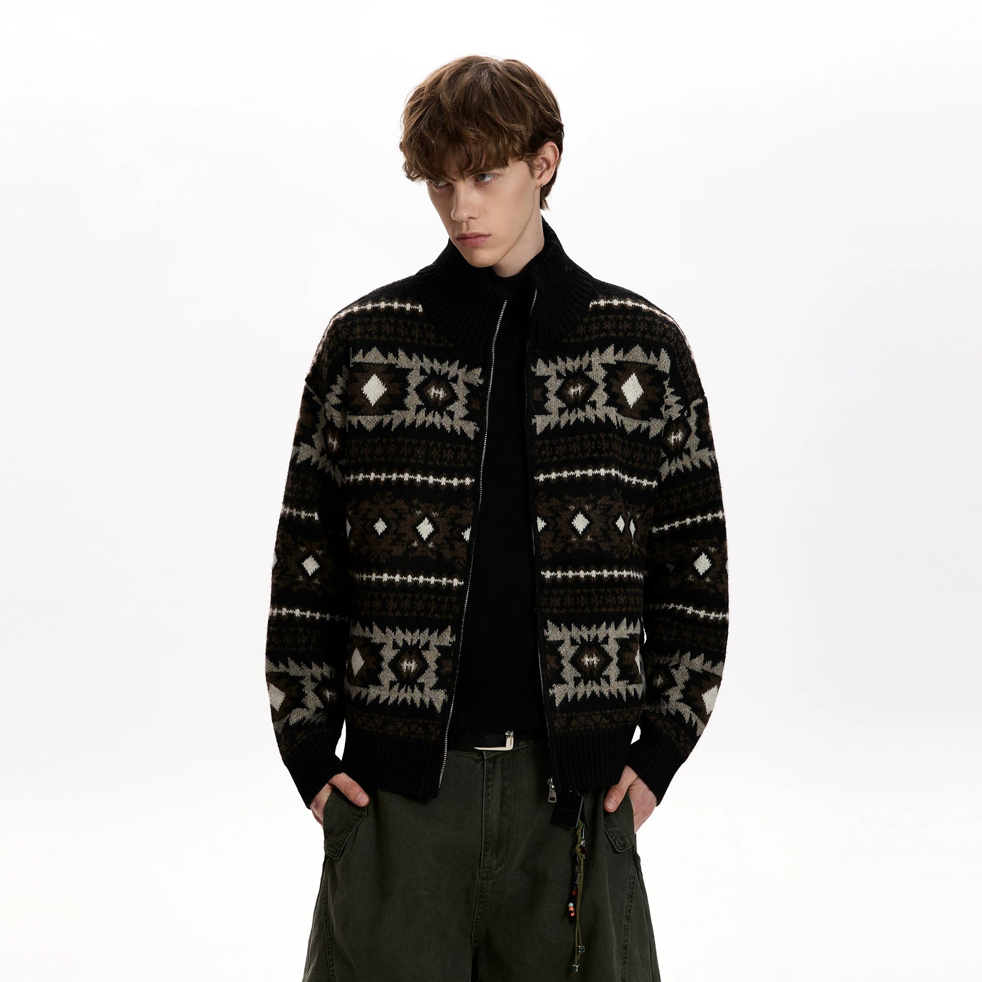 A PUEE Retro Lazy Loose Warm Knitted Cardigan