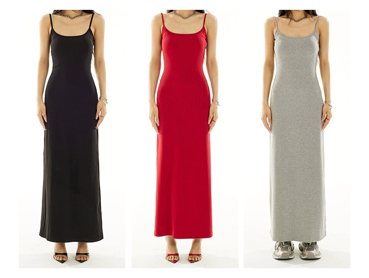 Zero Split Waist and Thin Suspender Dress