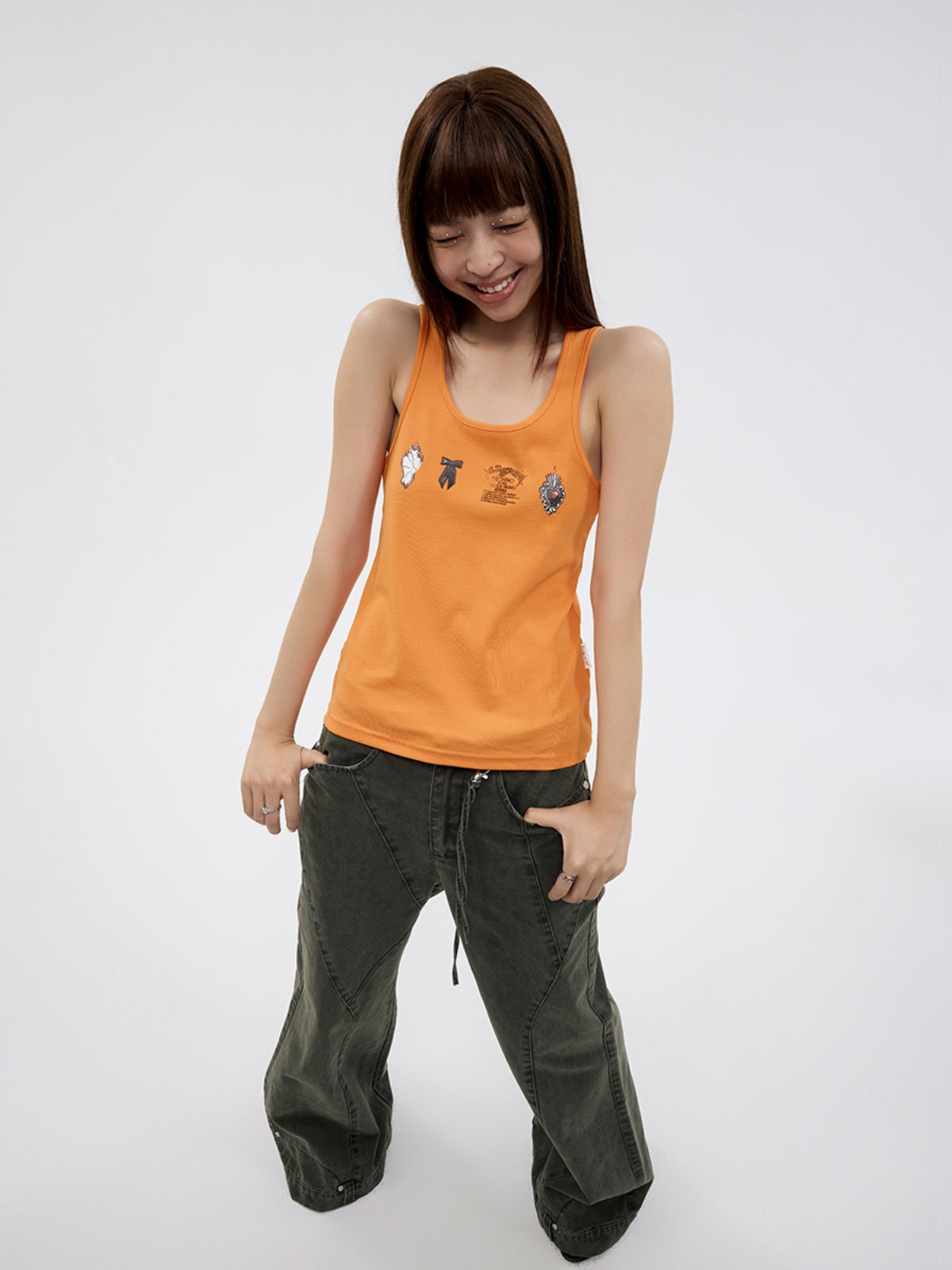 FUNKYFUN Pendant Element Print Vest