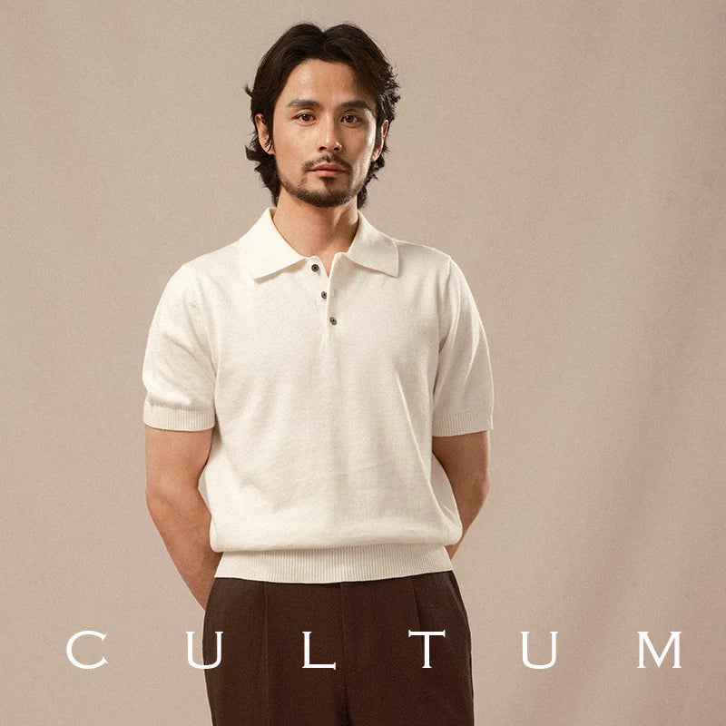 CULTA Lapel Vintage Knitted Polo Shirt