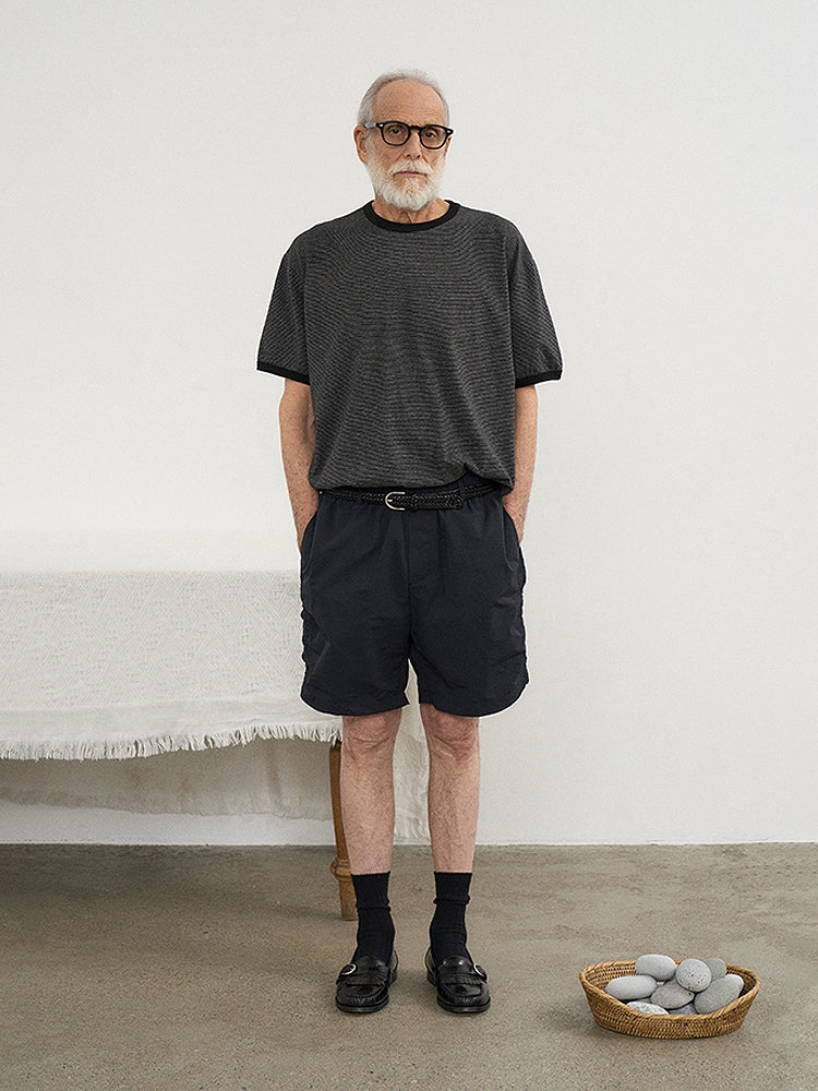 PARTIMENTO Shoulder Pinstriped Tee