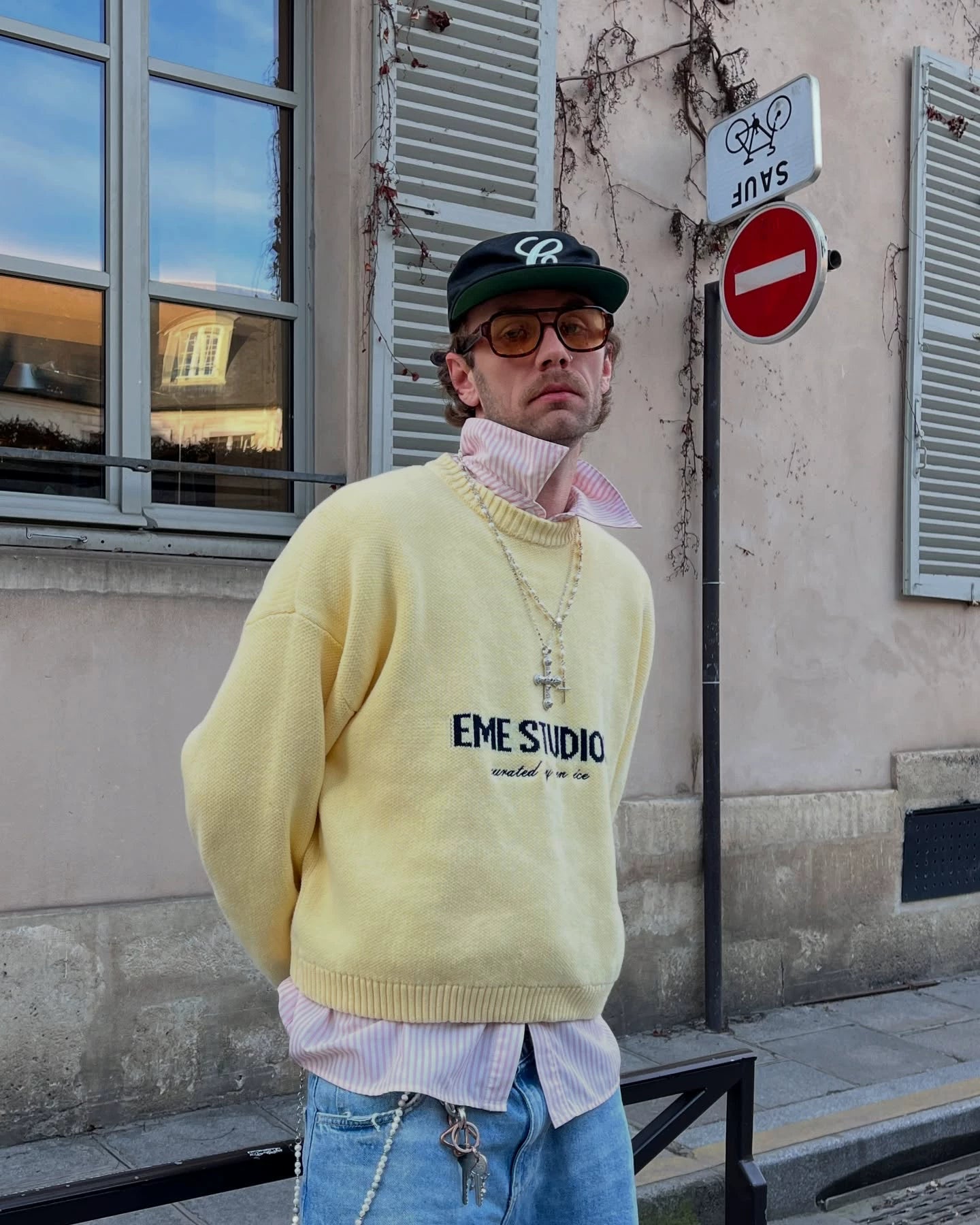 6CRAYON Casual Versatile Letter Embroidered Flat-brimmed Baseball Cap