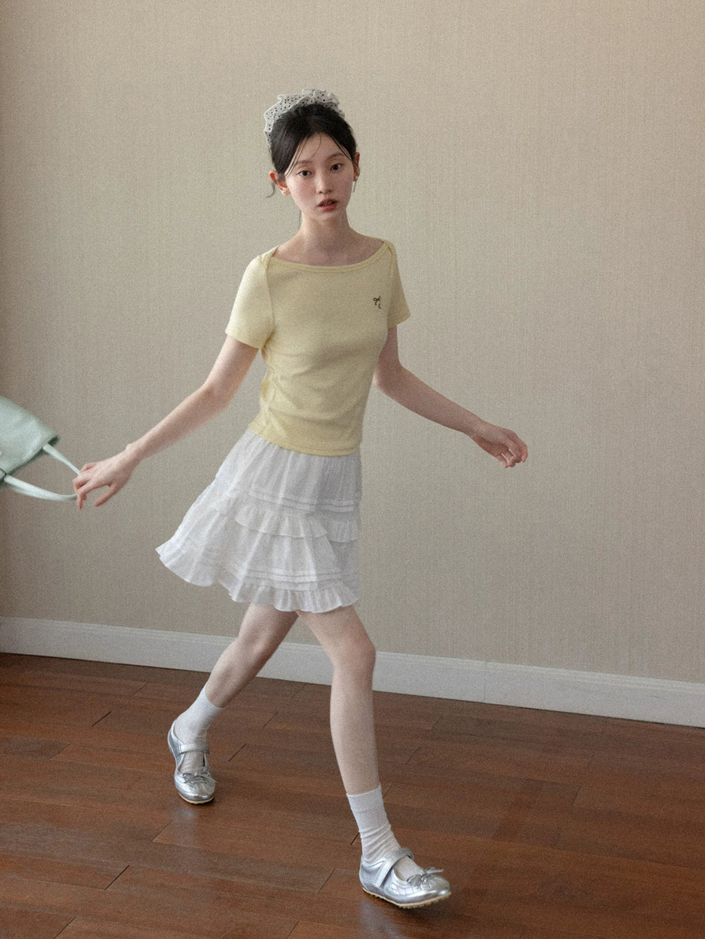 Cantonstory Shoulder Bow Versatile Tee