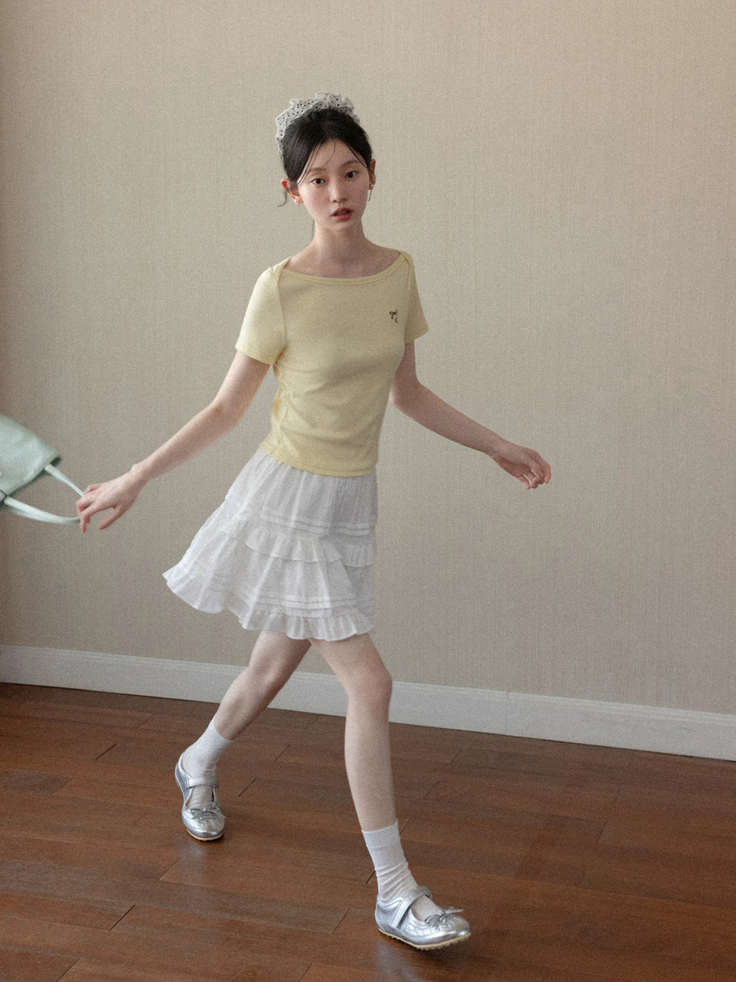 Cantonstory Shoulder Bow Versatile Tee