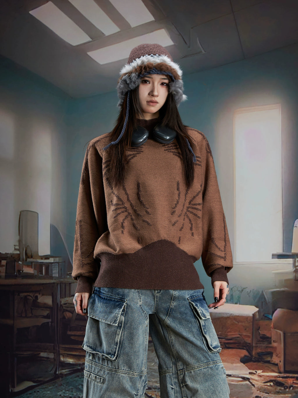 NOMANIAI High Elastic Anti-wrinkle Sweater Knitted Sweater