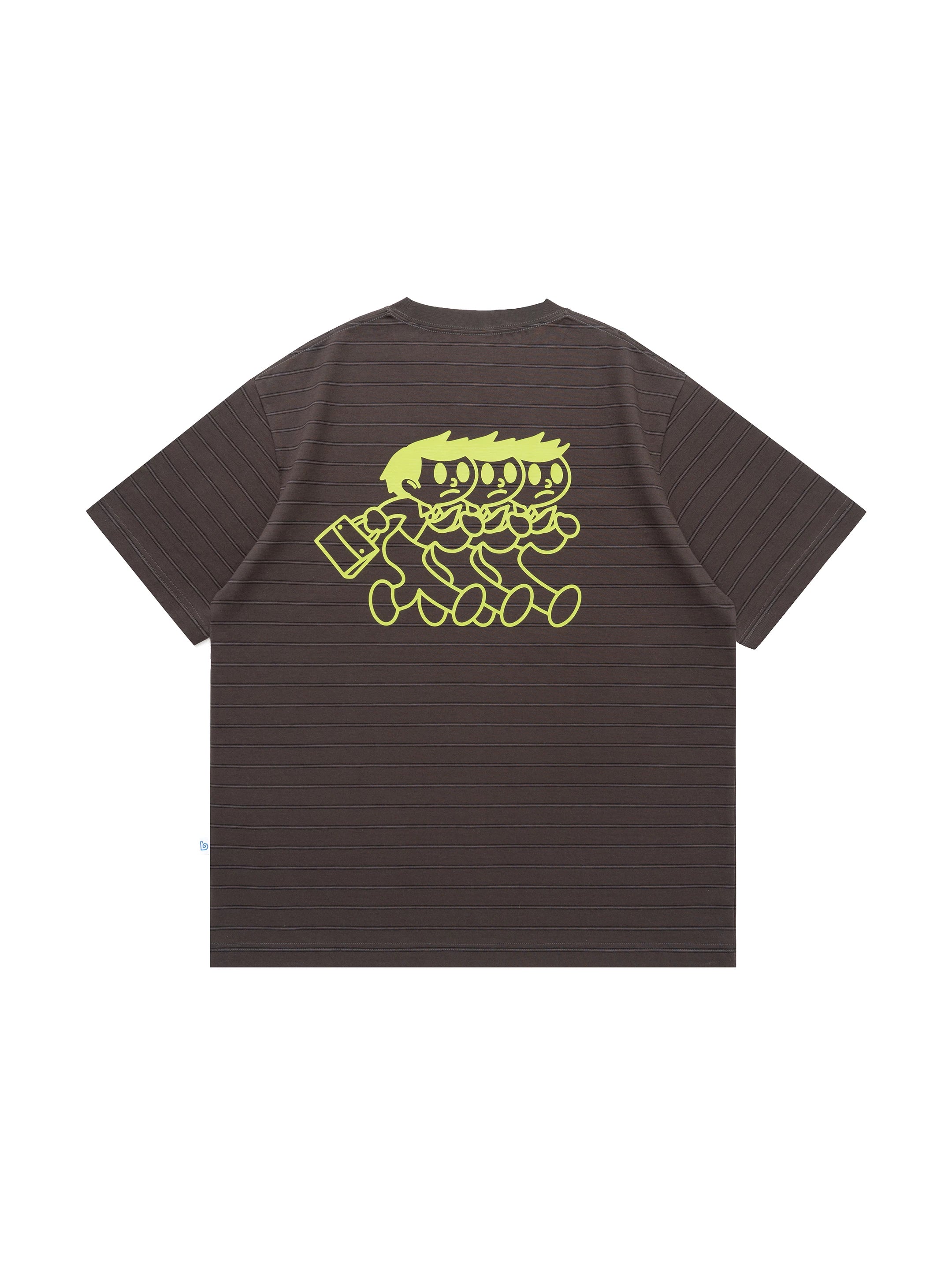 BENT IDEA Absentee Kid Print Striped Casual Tee