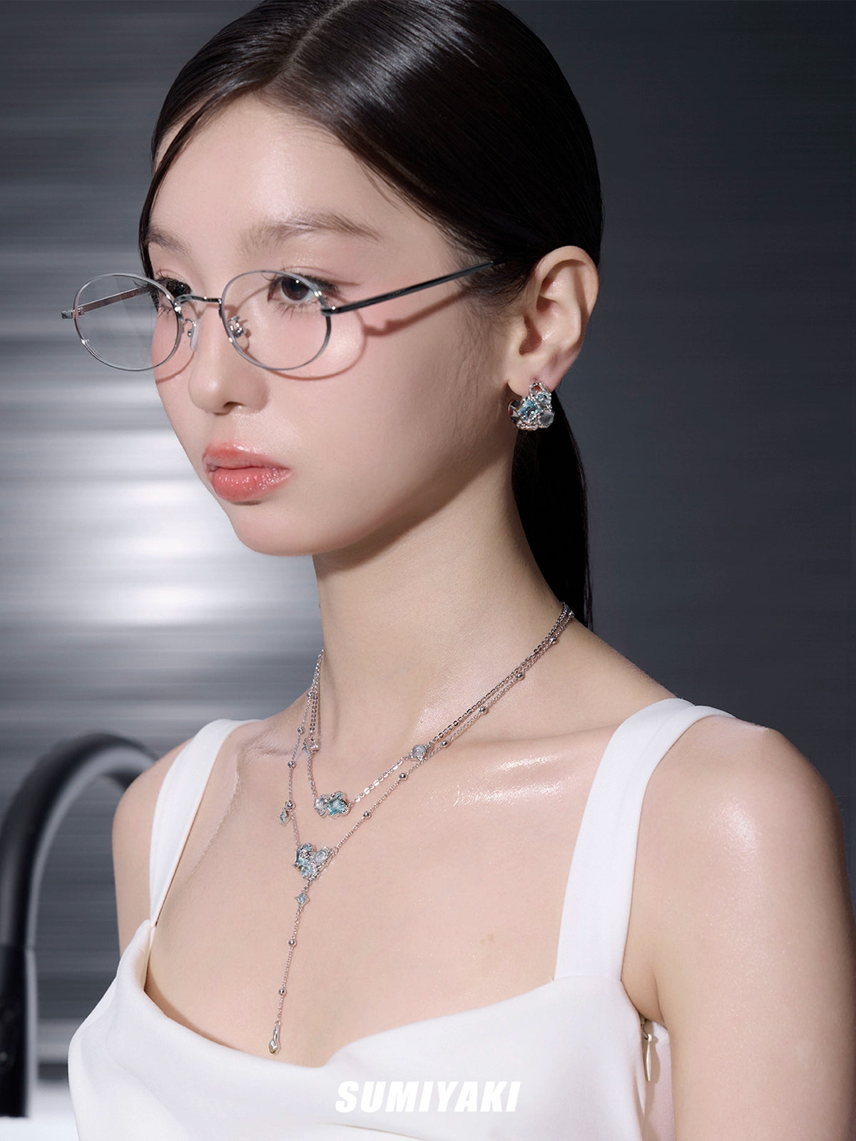 SUMIYAKI Double Fringed Necklace