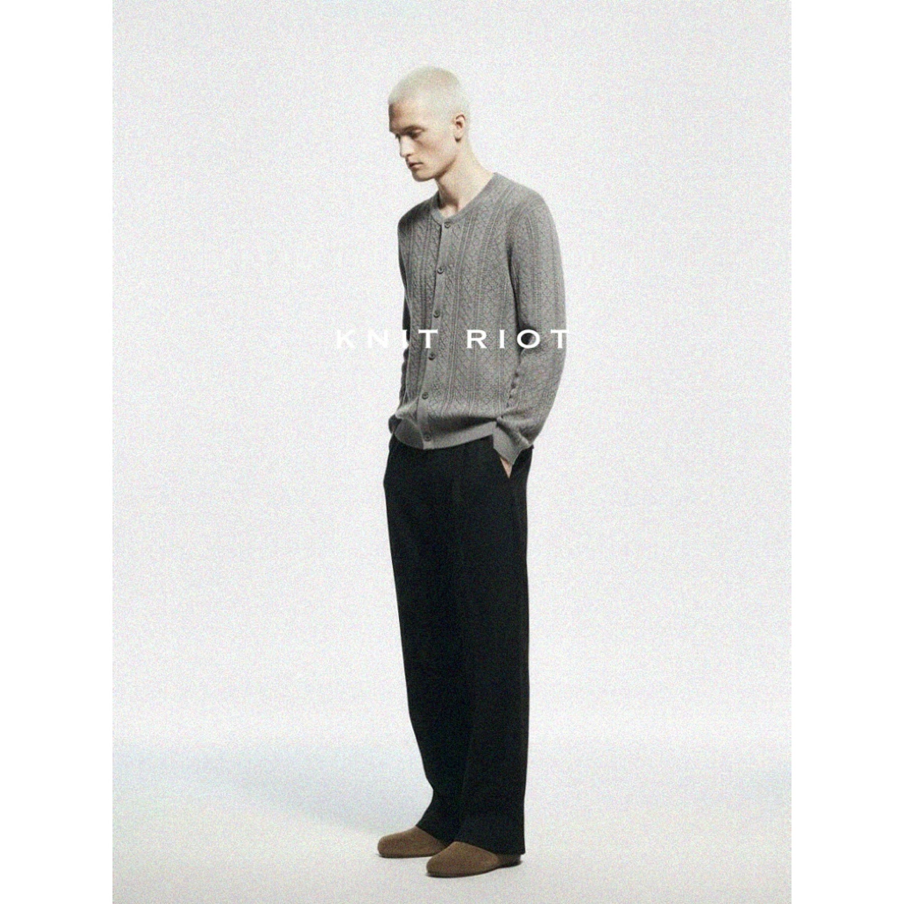 KNITRIOT Hollow Twisted Breathable Knitted Long-sleeved Cardigan