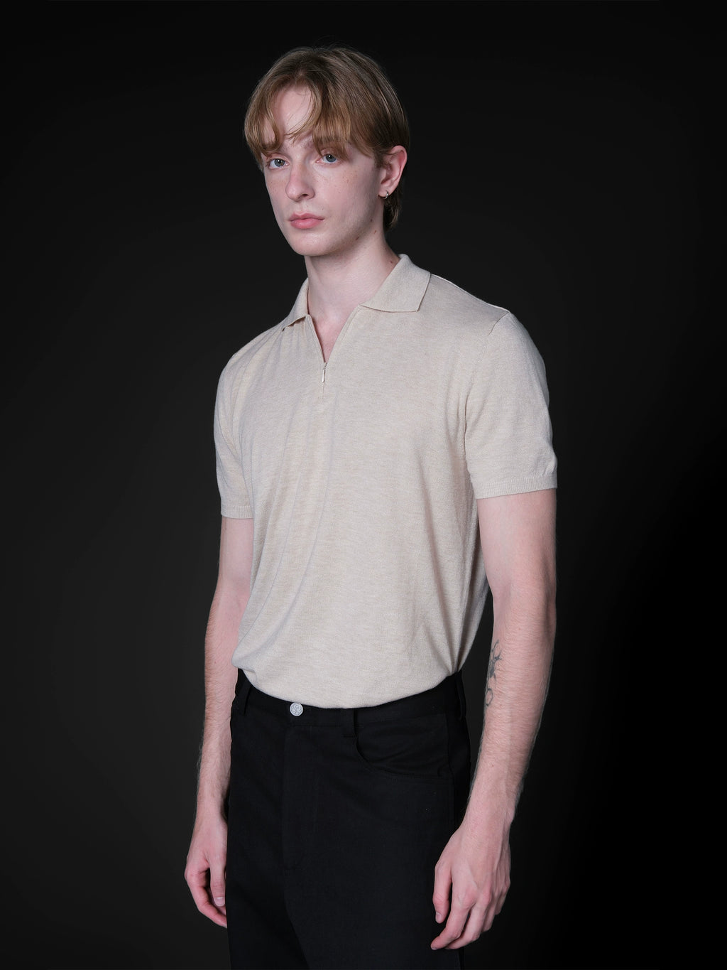 Set for Life Zipper Lapel Casual Tee
