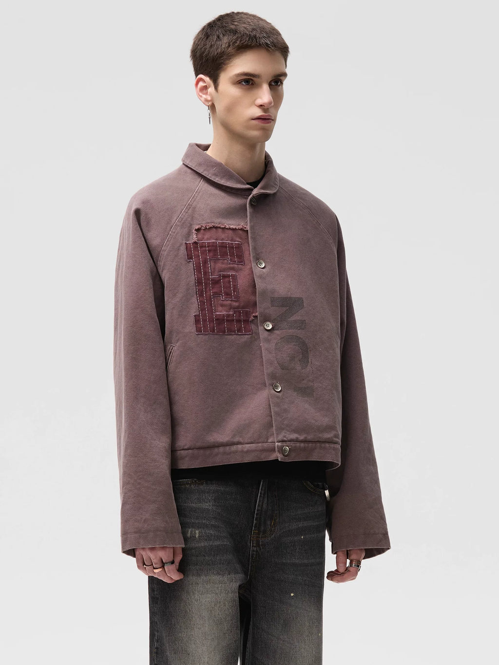 CENSMADE Gradual Change Patch Beads Canvas Detroit Cotton Jacket