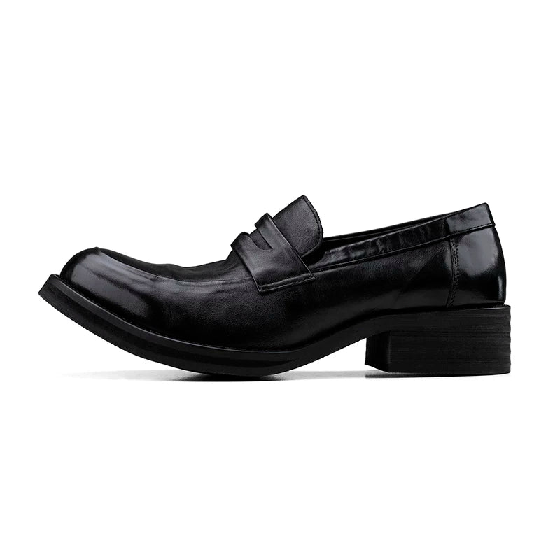 HANQIAORJI Cowhide Yuppie Heightening Loafers