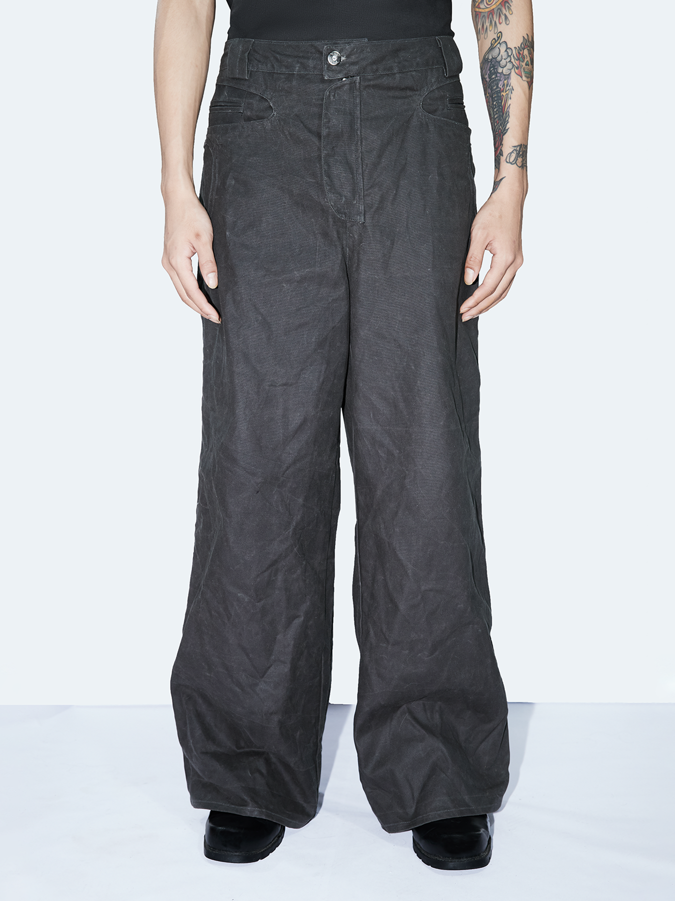 ETHEREAL PRODUCTION Oil Wax Retro Canvas Loose Casual Overalls