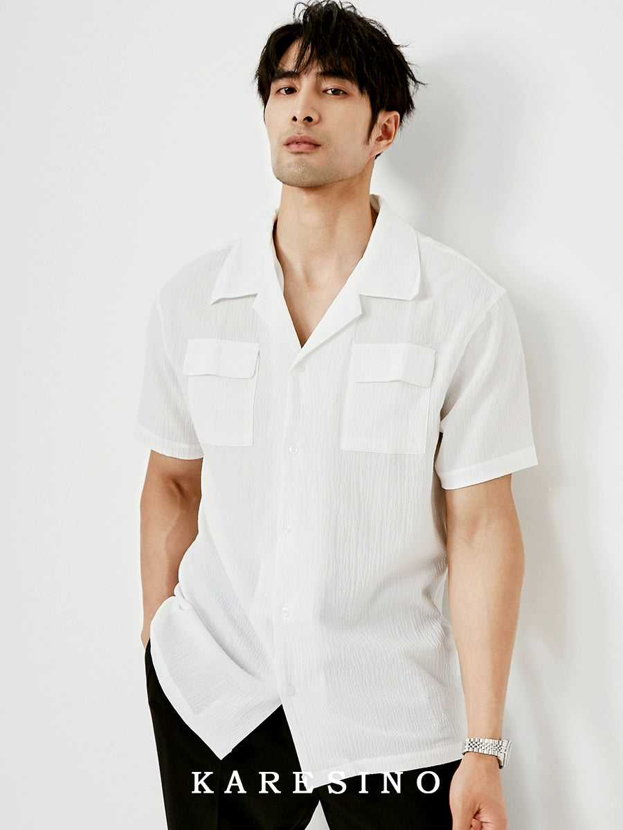 KARESINO Seersucker Breathable Casual Shirt