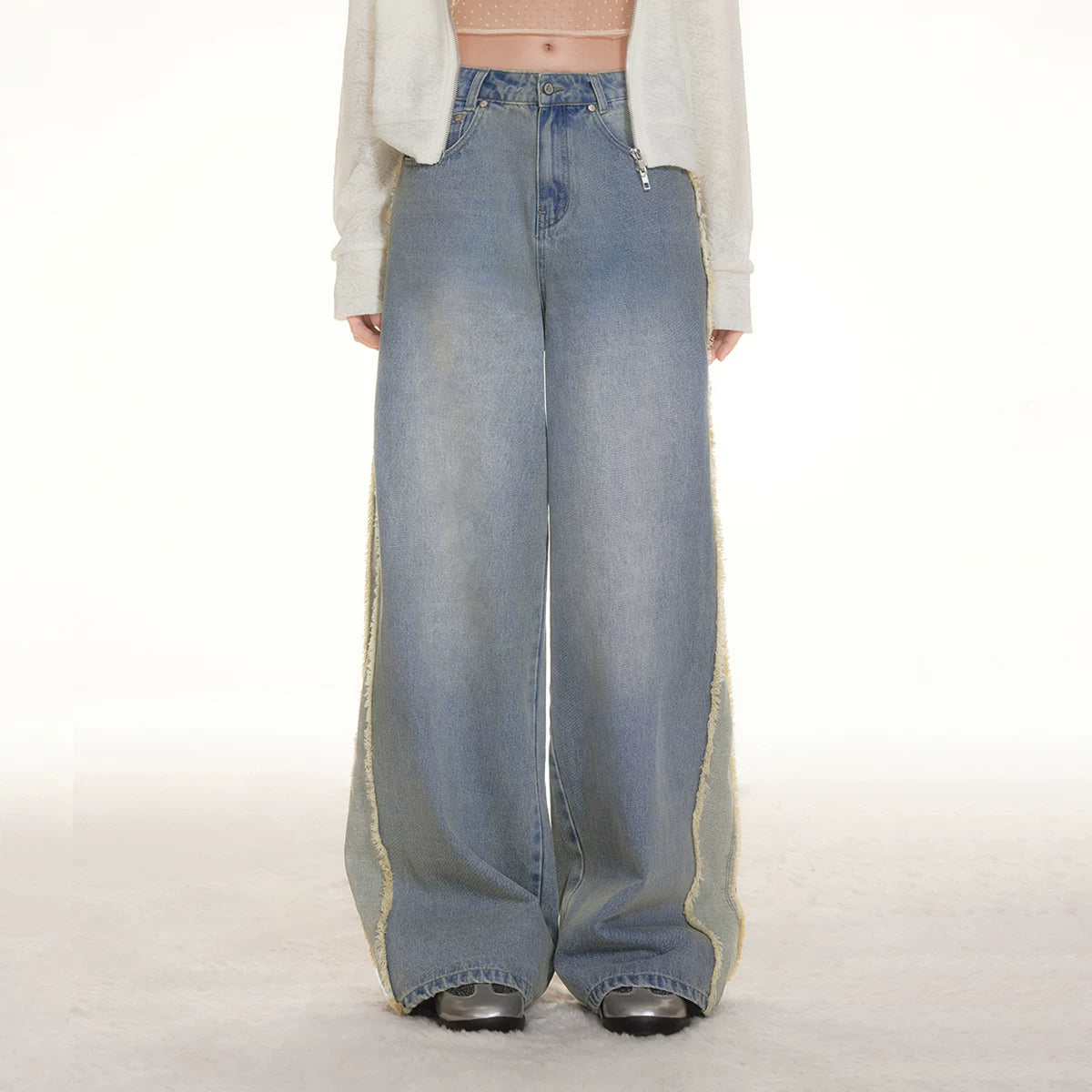 IMONE Vintage Spliced Rough Jeans
