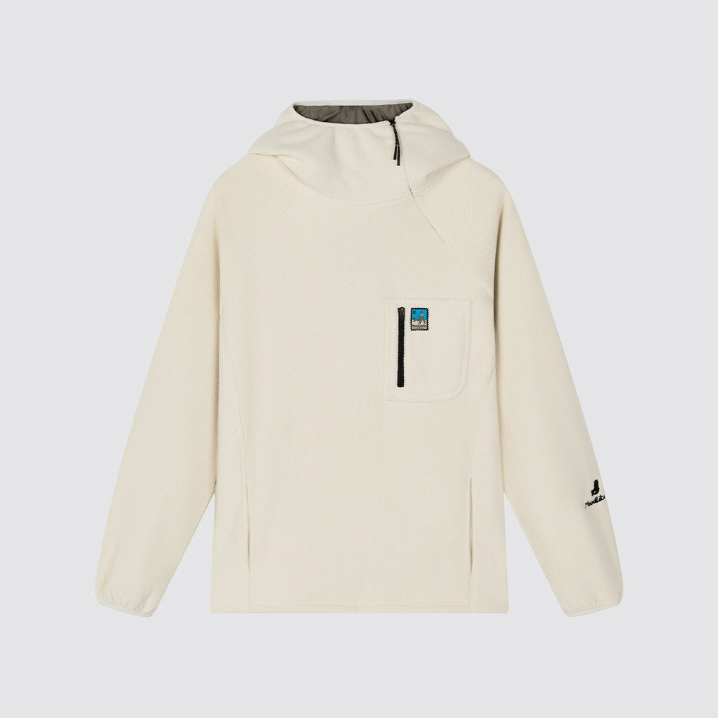 MoodLikeMe Diagonal Zipper Pocket Thermal Hooded Sweater
