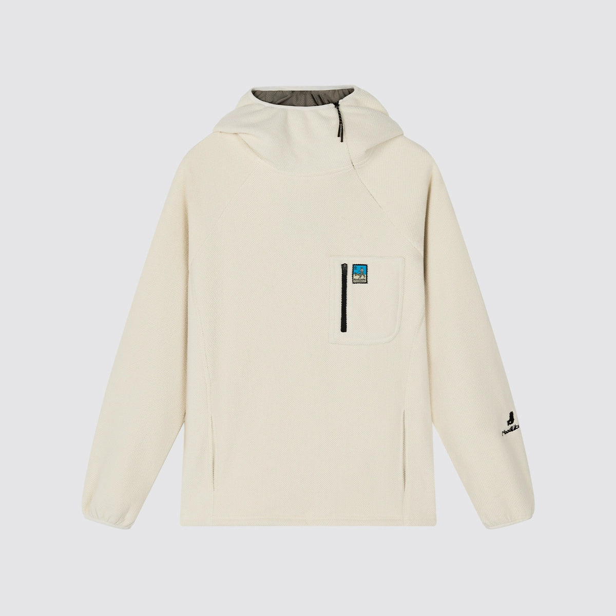 MoodLikeMe Diagonal Zipper Pocket Thermal Hooded Sweater