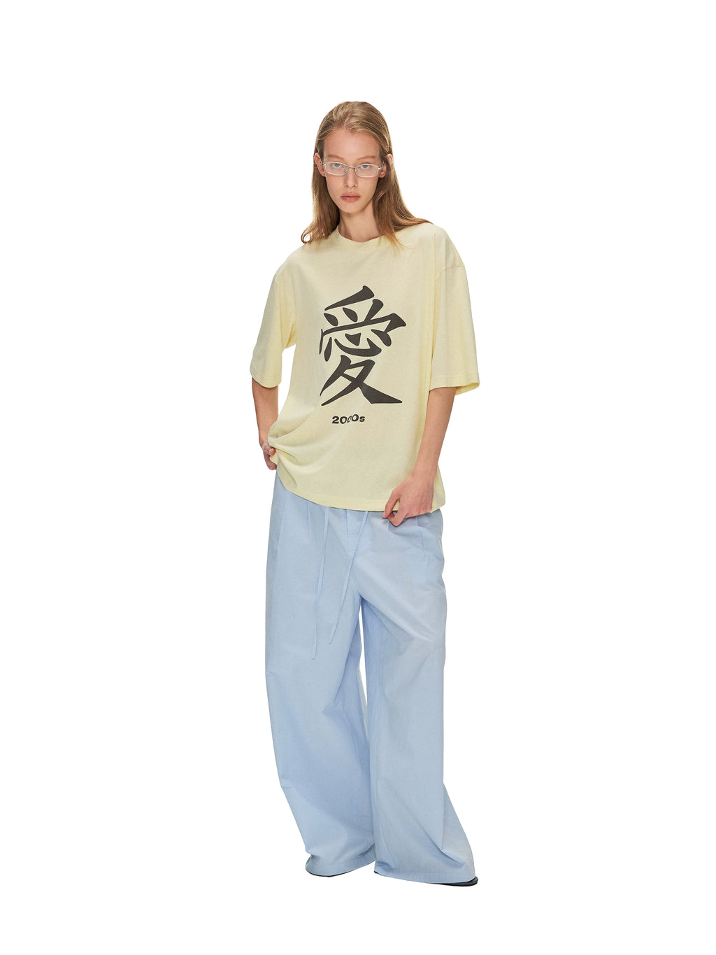 ANTERIOR LOVED Digital Vintage Love Print Loose Casual Tee